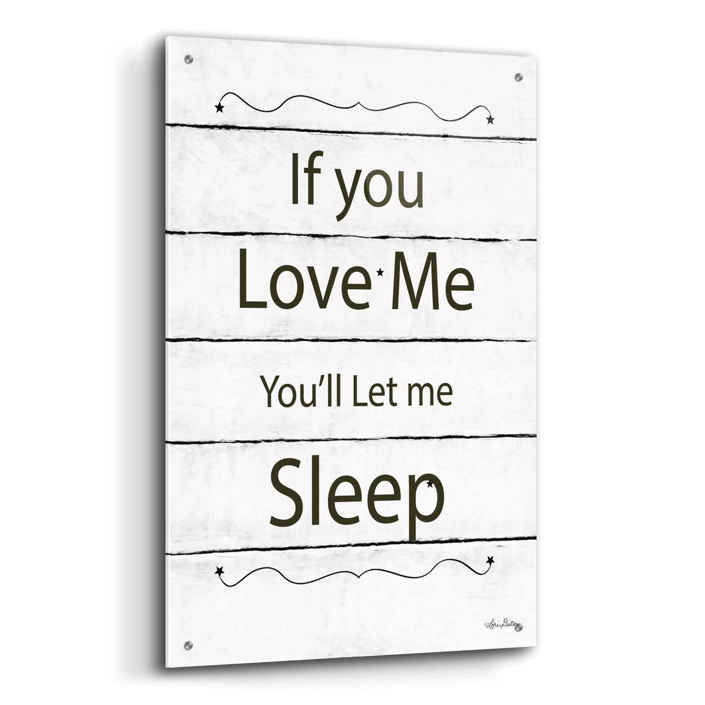 Epic Art 'Let Me Sleep' by Lori Deiter Acrylic Glass Wall Art,24x36