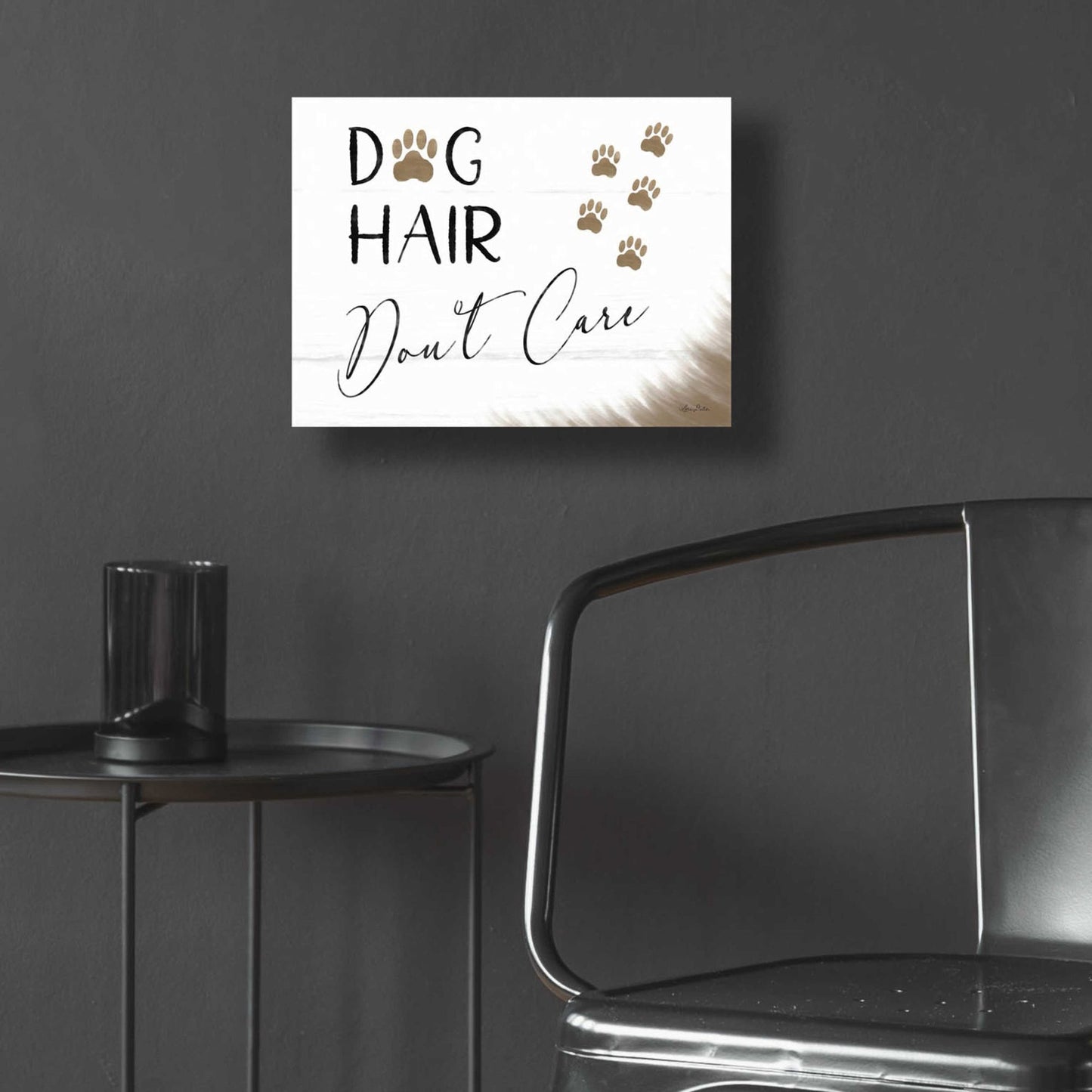 Epic Art 'Dog Hair, Don't Care' by Lori Deiter Acrylic Glass Wall Art,16x12