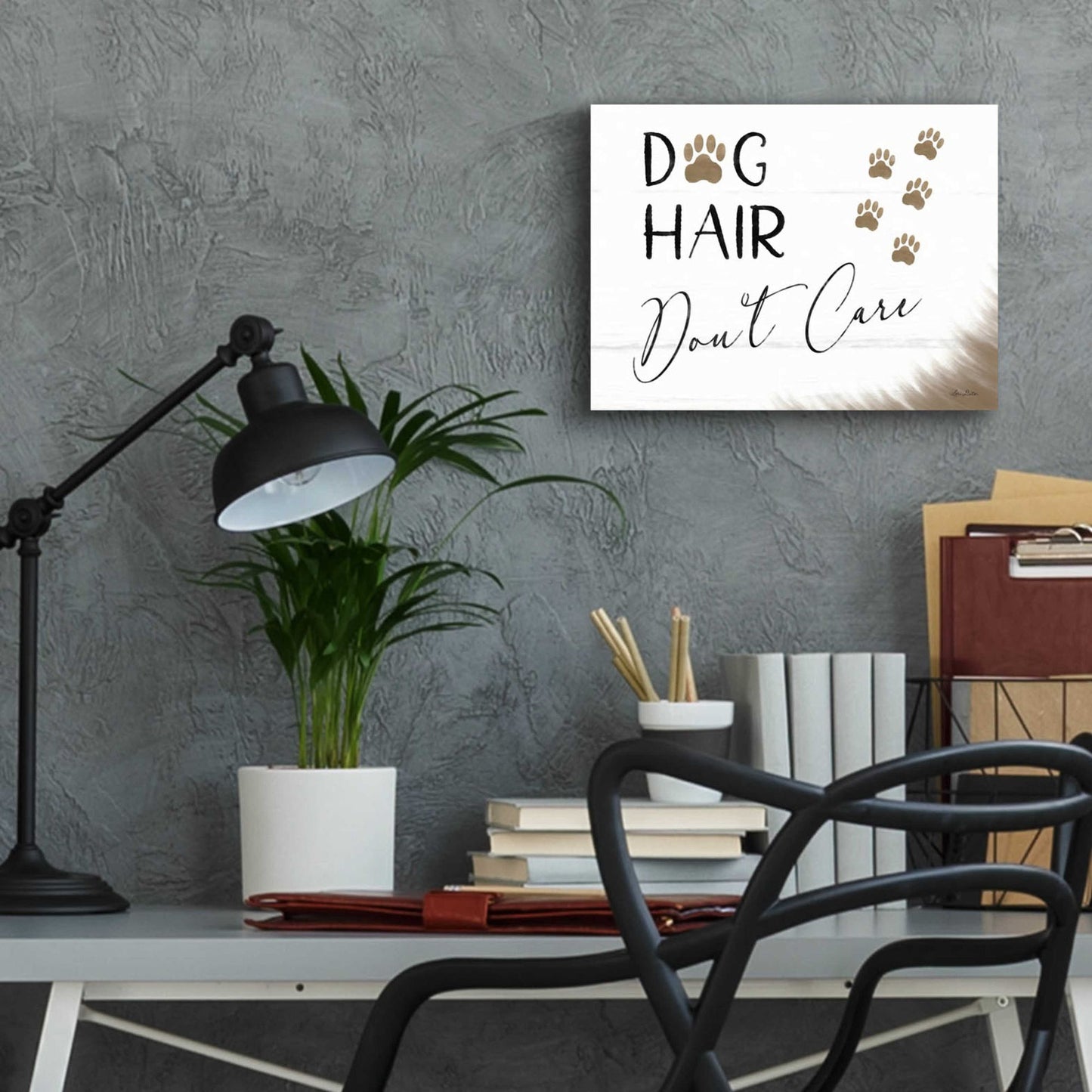 Epic Art 'Dog Hair, Don't Care' by Lori Deiter Acrylic Glass Wall Art,16x12