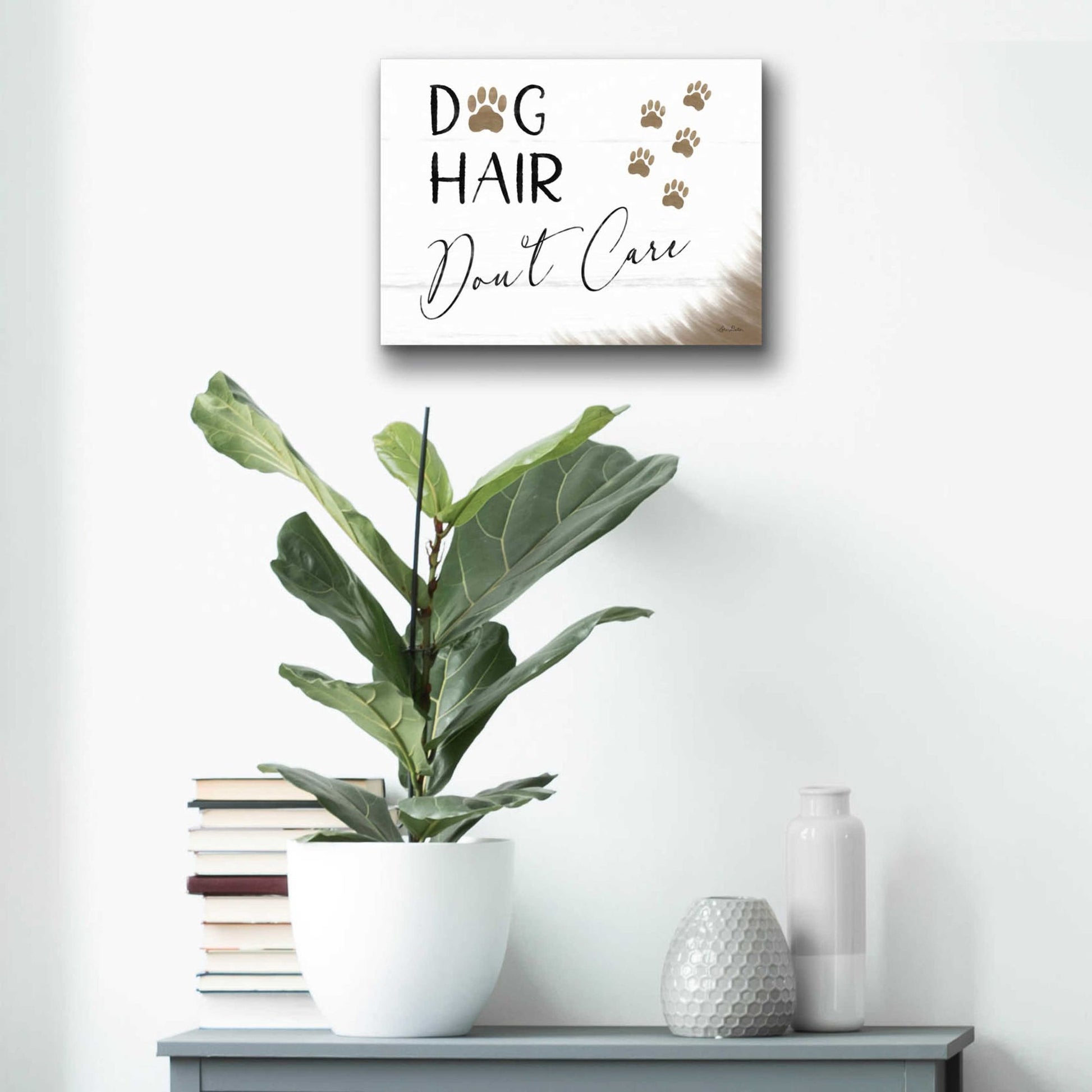 Epic Art 'Dog Hair, Don't Care' by Lori Deiter Acrylic Glass Wall Art,16x12