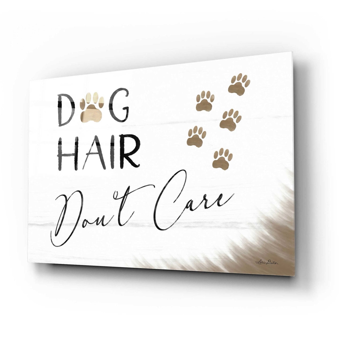 Epic Art 'Dog Hair, Don't Care' by Lori Deiter Acrylic Glass Wall Art,24x16