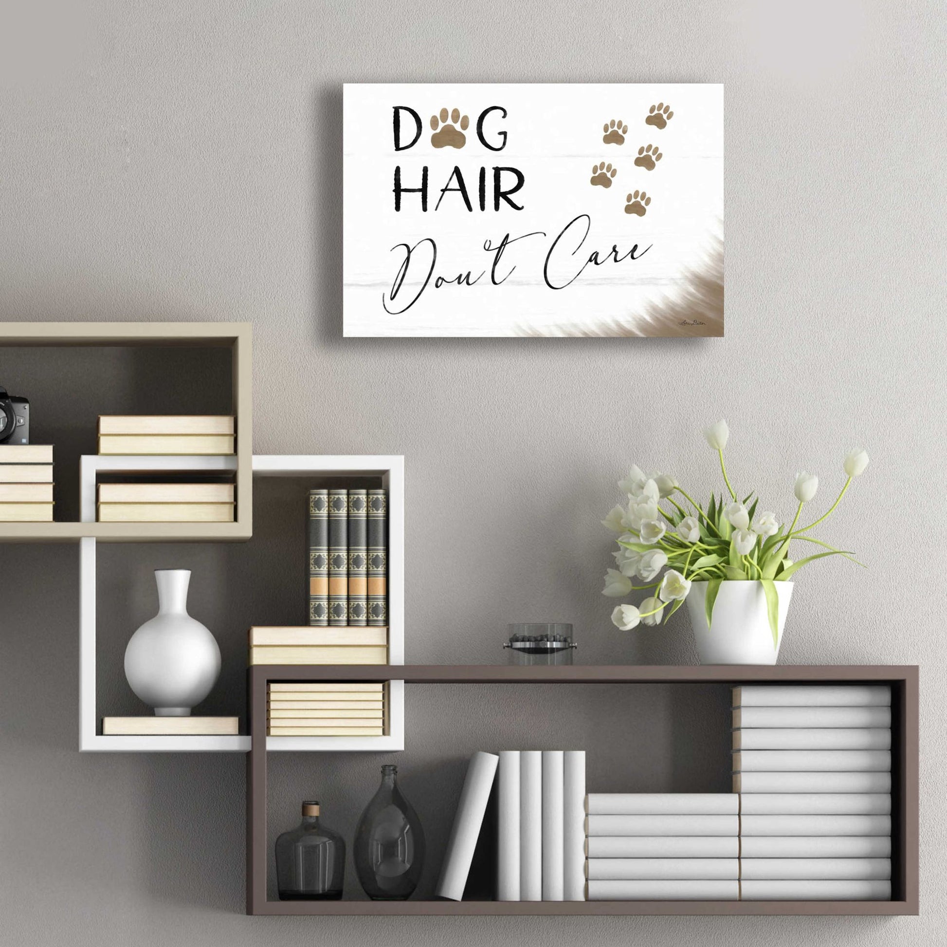 Epic Art 'Dog Hair, Don't Care' by Lori Deiter Acrylic Glass Wall Art,24x16