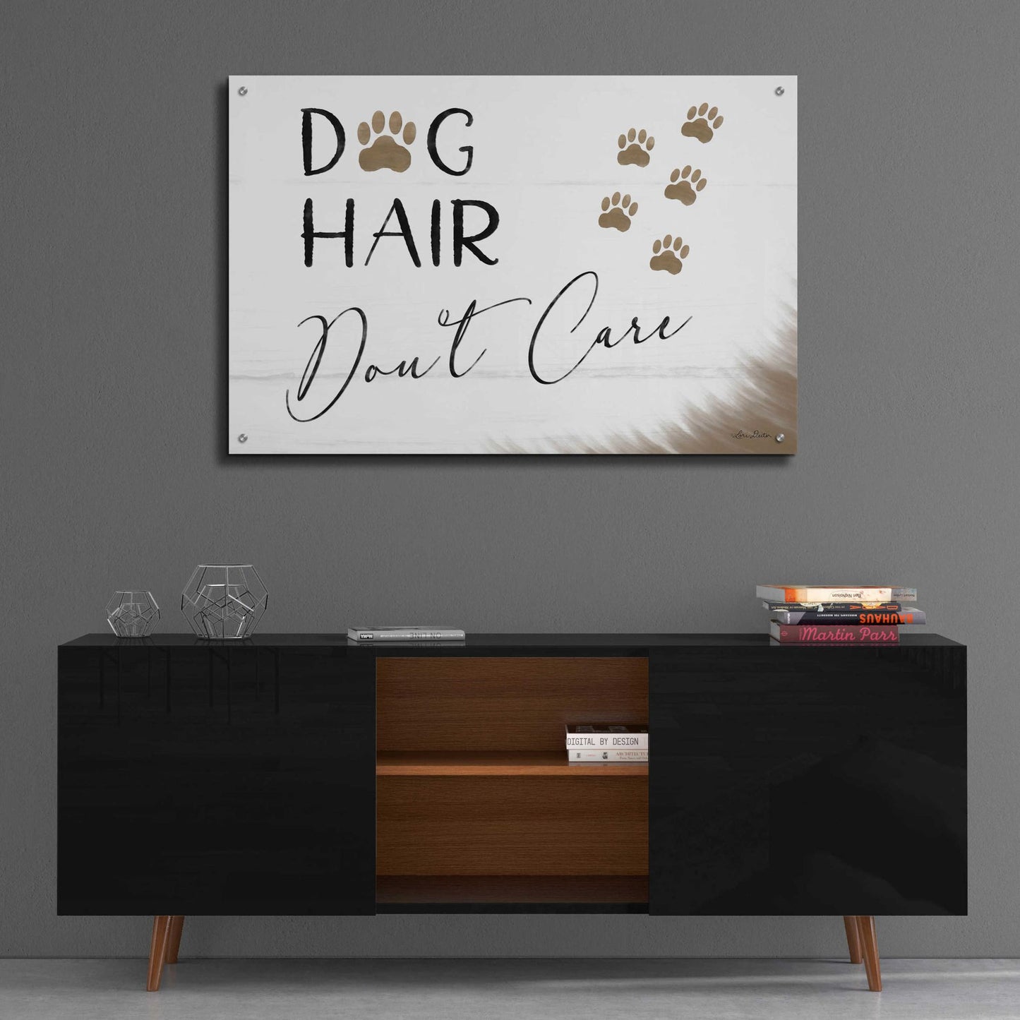 Epic Art 'Dog Hair, Don't Care' by Lori Deiter Acrylic Glass Wall Art,36x24