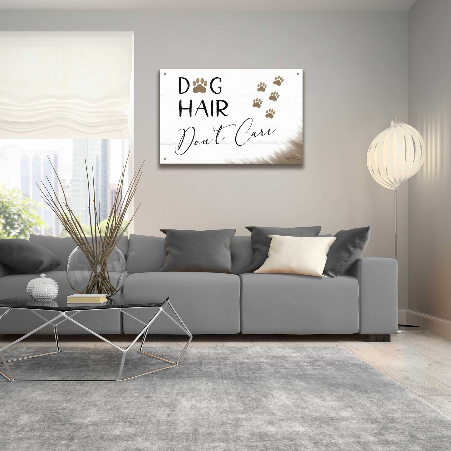 Epic Art 'Dog Hair, Don't Care' by Lori Deiter Acrylic Glass Wall Art,36x24