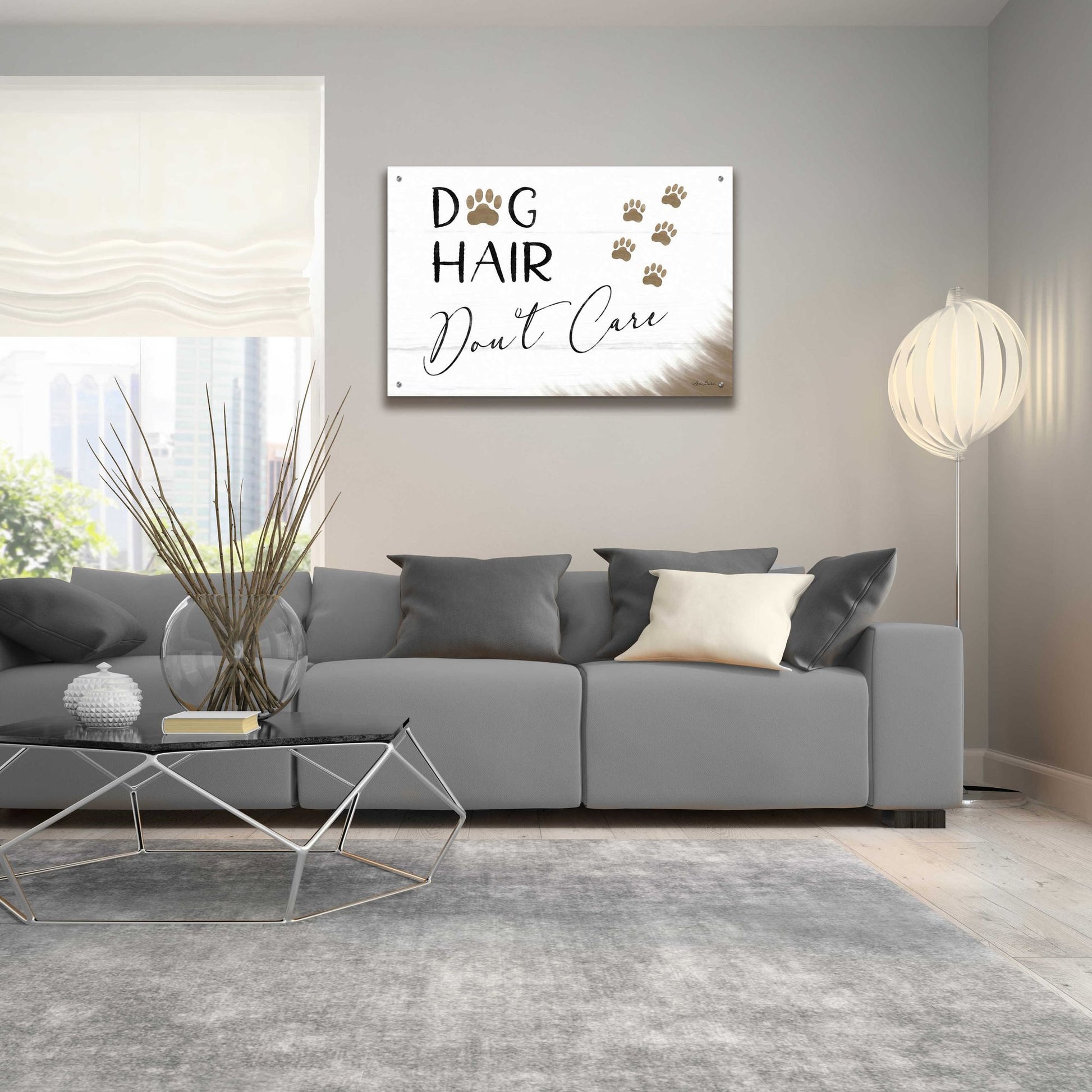 Epic Art 'Dog Hair, Don't Care' by Lori Deiter Acrylic Glass Wall Art,36x24