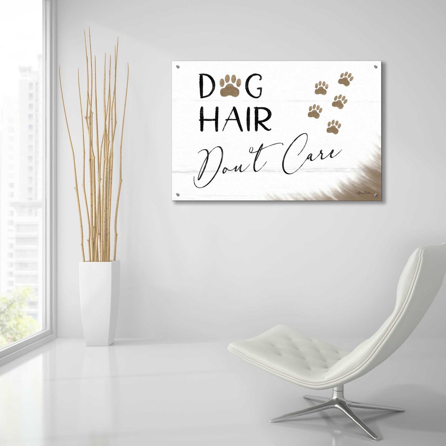 Epic Art 'Dog Hair, Don't Care' by Lori Deiter Acrylic Glass Wall Art,36x24