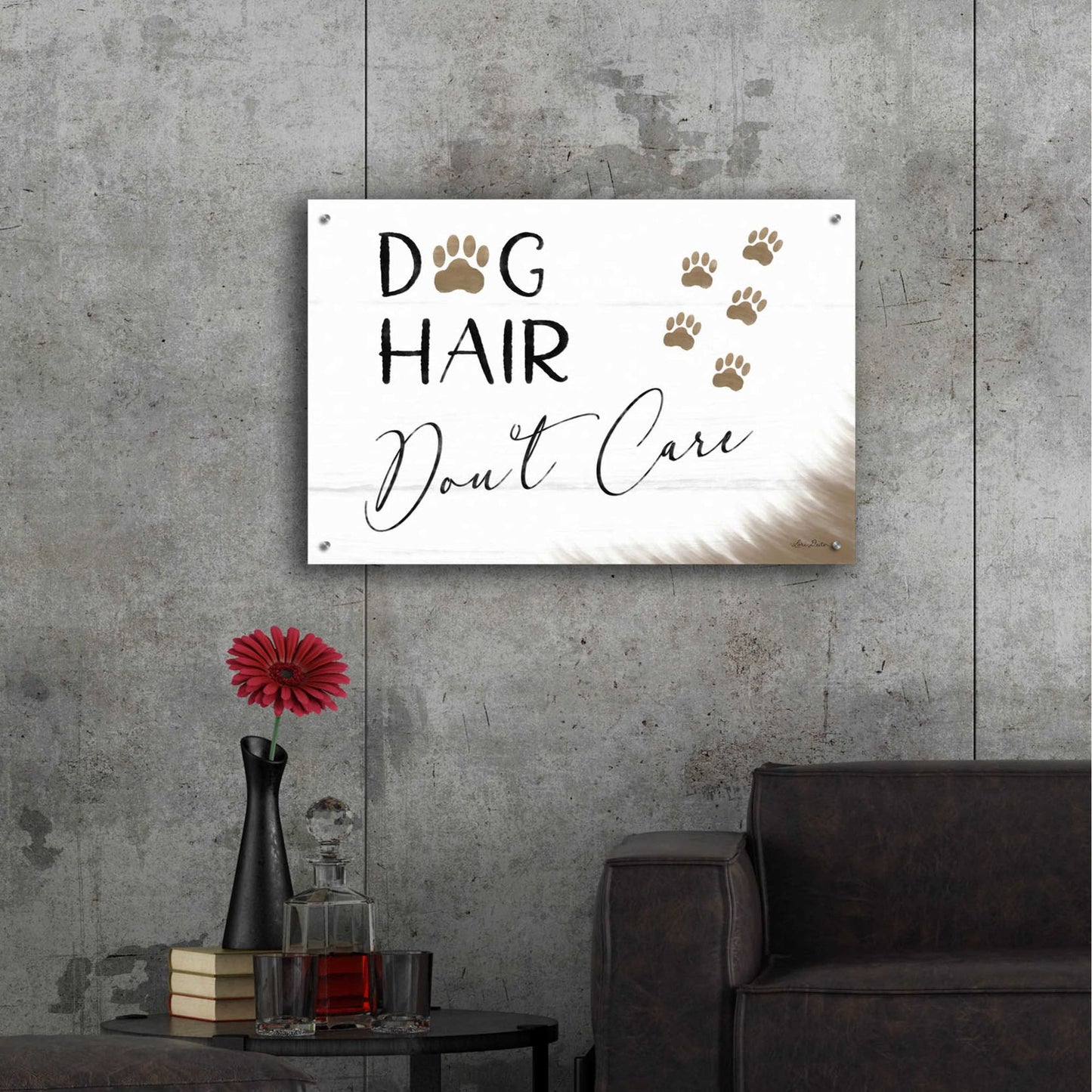 Epic Art 'Dog Hair, Don't Care' by Lori Deiter Acrylic Glass Wall Art,36x24