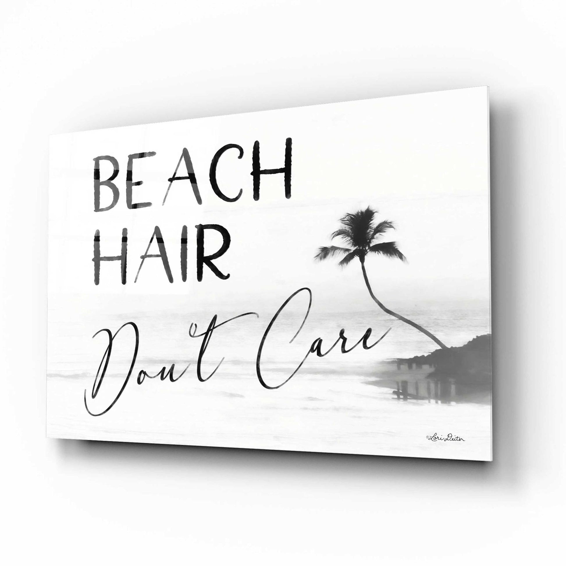 Epic Art 'Beach Hair, Don't Care' by Lori Deiter Acrylic Glass Wall Art,16x12