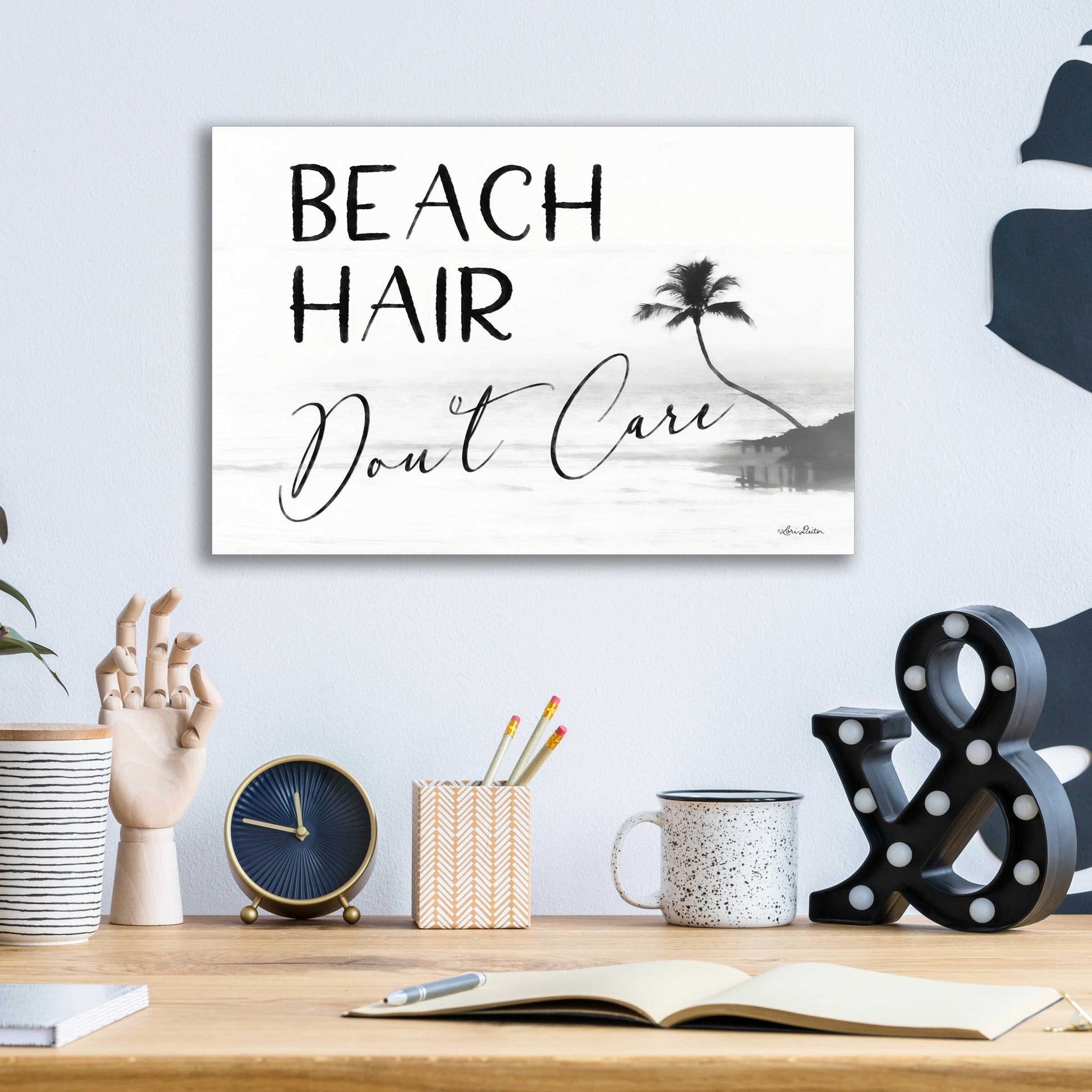 Epic Art 'Beach Hair, Don't Care' by Lori Deiter Acrylic Glass Wall Art,16x12