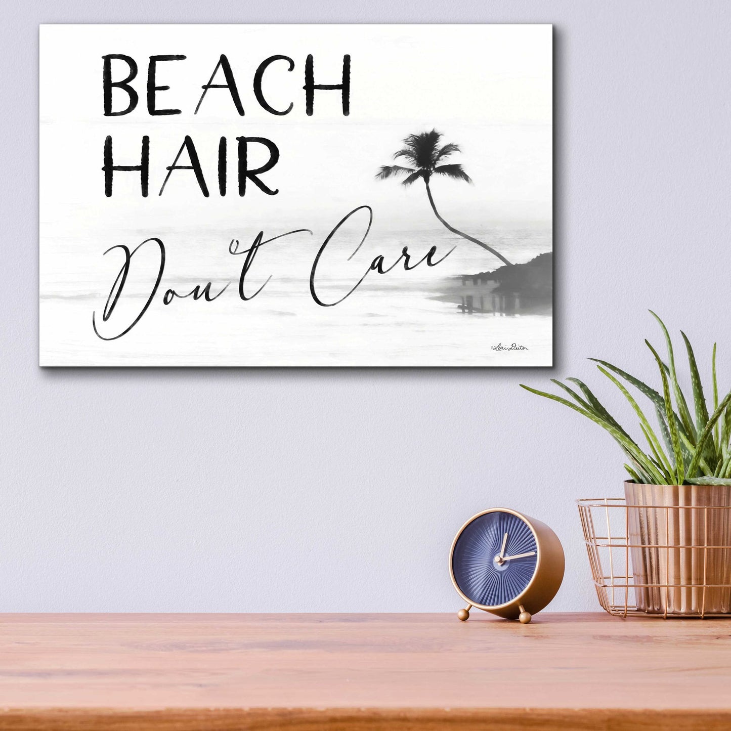 Epic Art 'Beach Hair, Don't Care' by Lori Deiter Acrylic Glass Wall Art,16x12