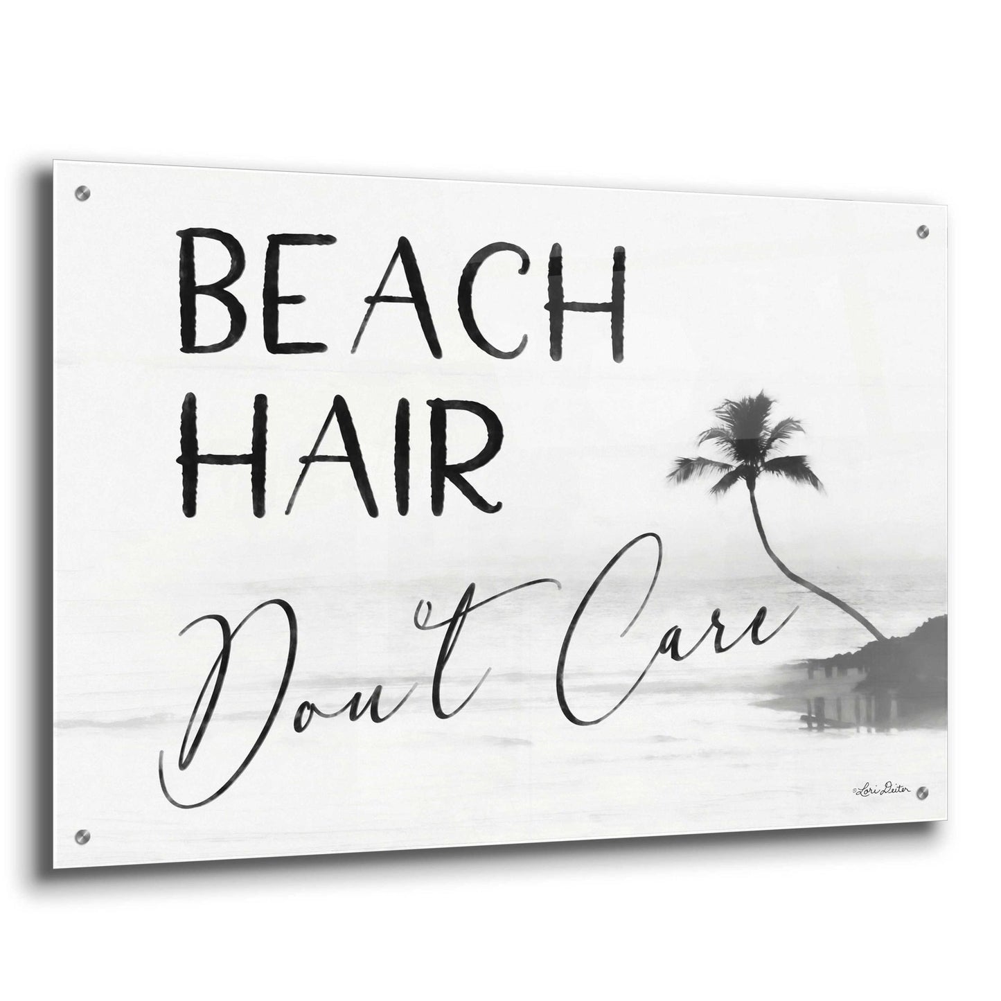 Epic Art 'Beach Hair, Don't Care' by Lori Deiter Acrylic Glass Wall Art,36x24