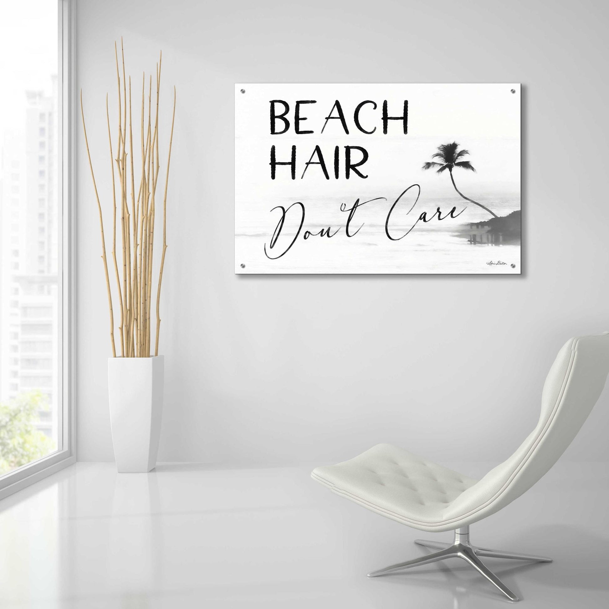 Epic Art 'Beach Hair, Don't Care' by Lori Deiter Acrylic Glass Wall Art,36x24