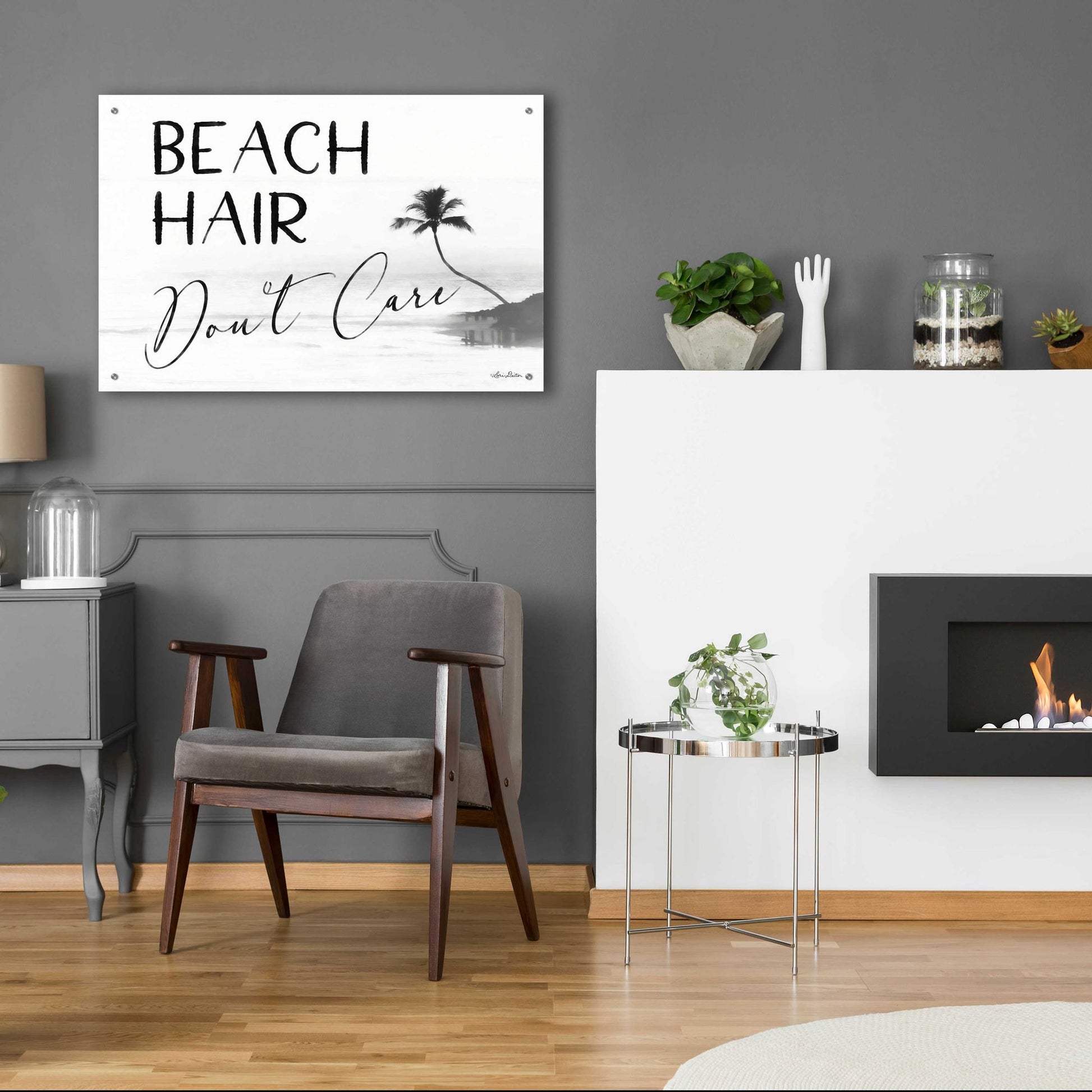 Epic Art 'Beach Hair, Don't Care' by Lori Deiter Acrylic Glass Wall Art,36x24