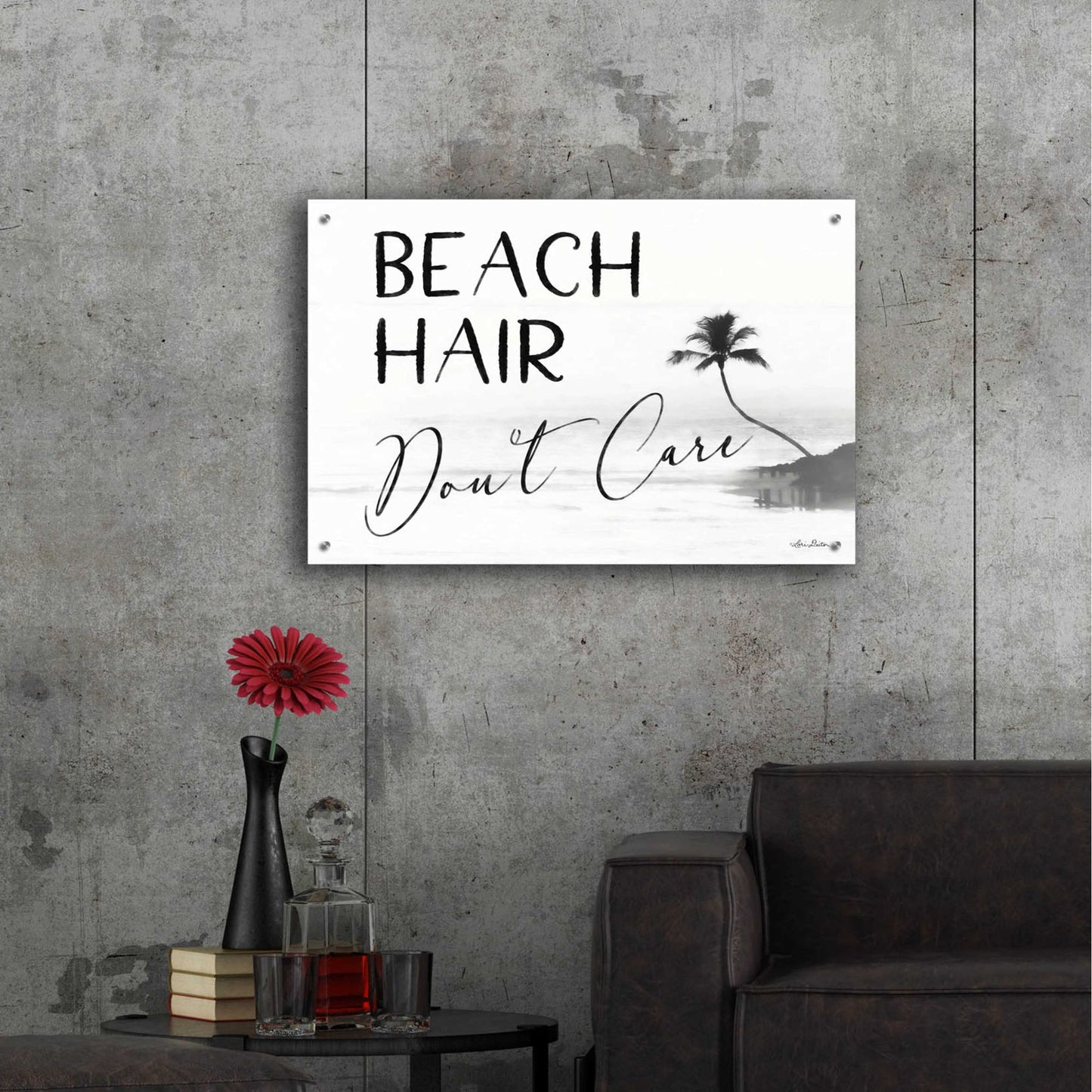 Epic Art 'Beach Hair, Don't Care' by Lori Deiter Acrylic Glass Wall Art,36x24