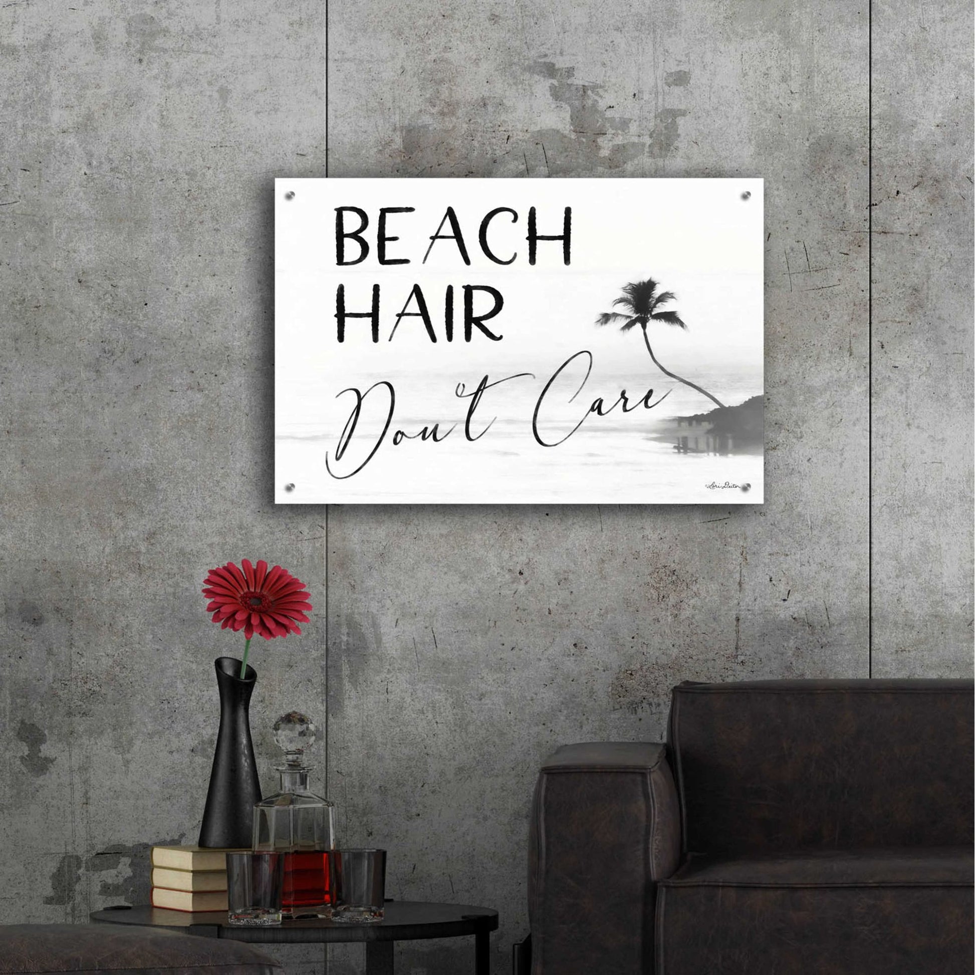 Epic Art 'Beach Hair, Don't Care' by Lori Deiter Acrylic Glass Wall Art,36x24