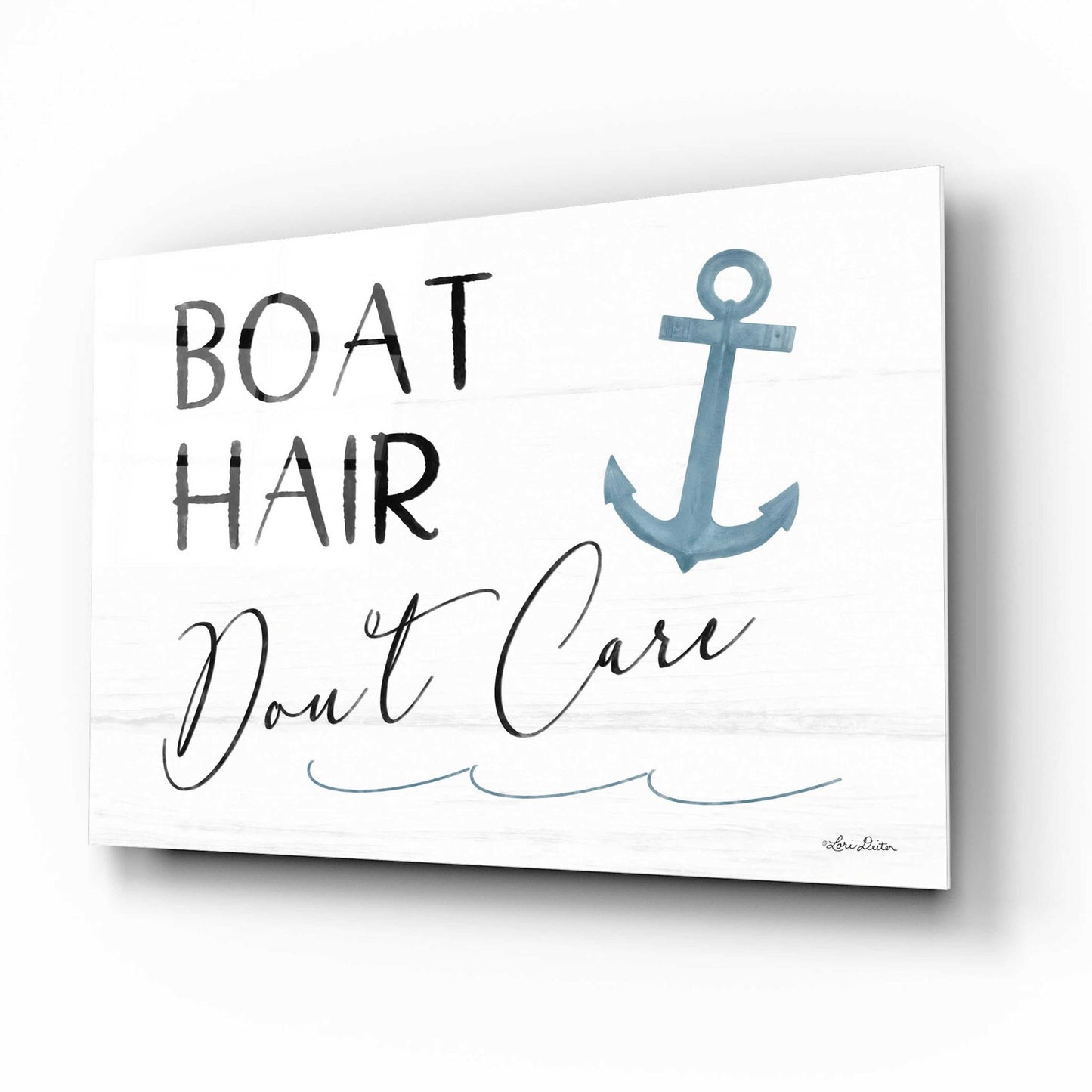 Epic Art 'Boat Hair, Don't Care' by Lori Deiter Acrylic Glass Wall Art,16x12