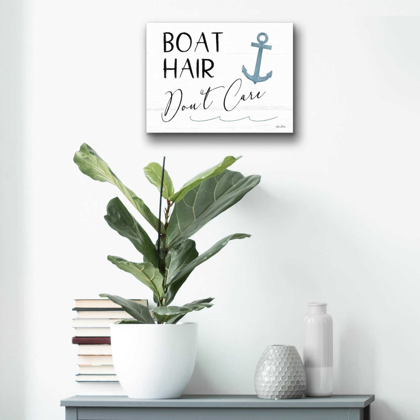 Epic Art 'Boat Hair, Don't Care' by Lori Deiter Acrylic Glass Wall Art,16x12