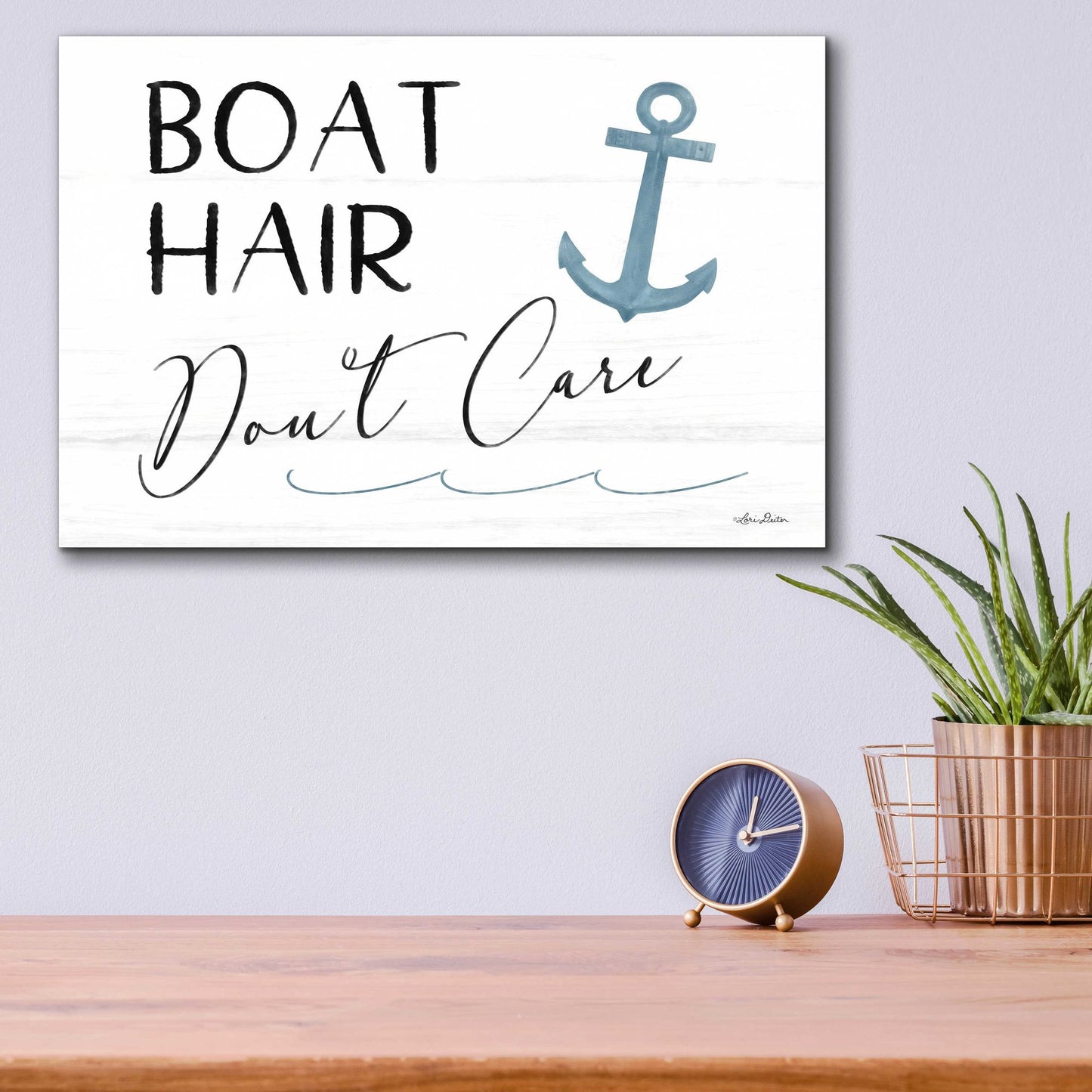 Epic Art 'Boat Hair, Don't Care' by Lori Deiter Acrylic Glass Wall Art,16x12