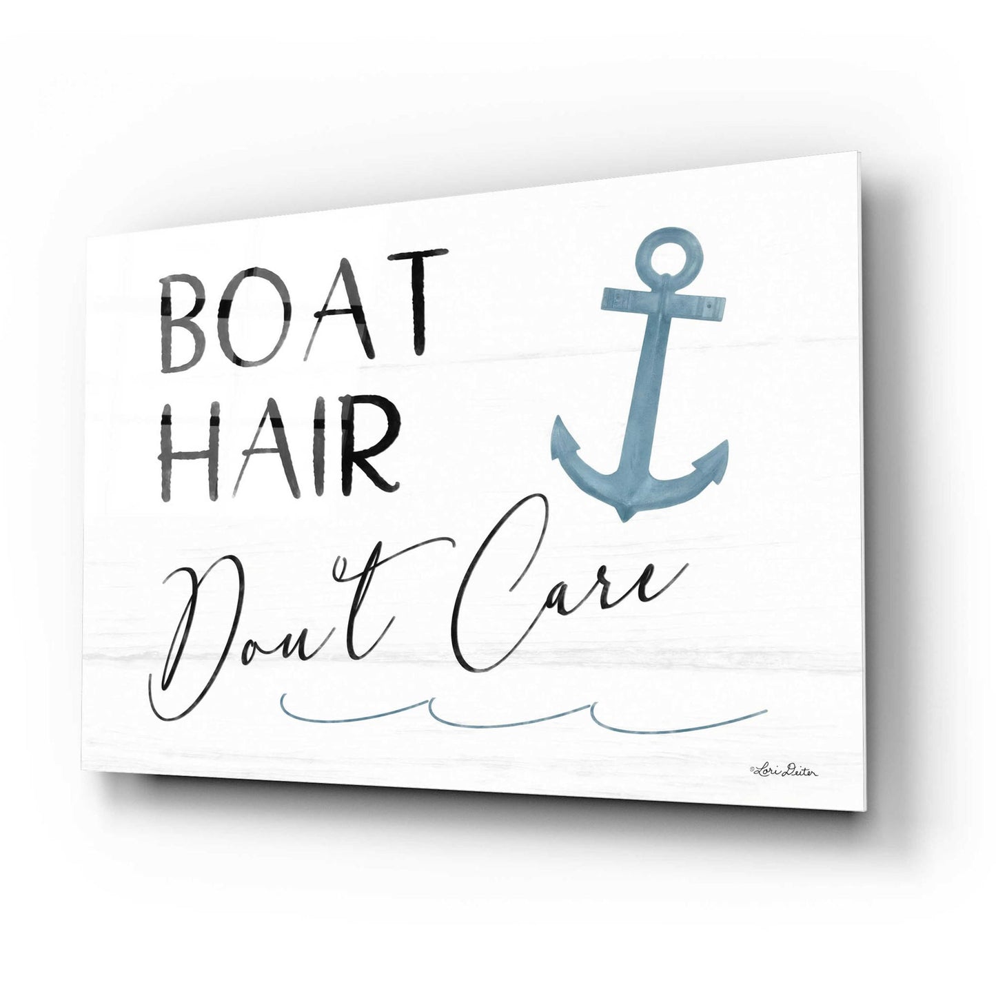 Epic Art 'Boat Hair, Don't Care' by Lori Deiter Acrylic Glass Wall Art,24x16