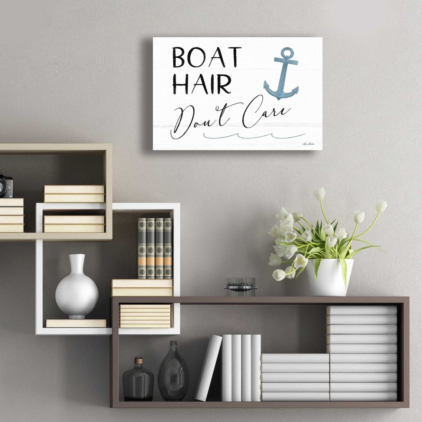 Epic Art 'Boat Hair, Don't Care' by Lori Deiter Acrylic Glass Wall Art,24x16