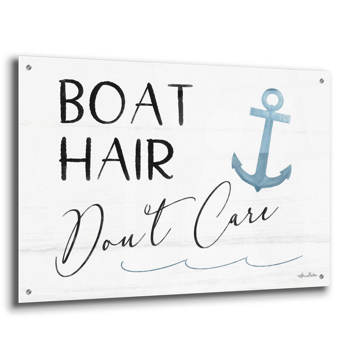 Epic Art 'Boat Hair, Don't Care' by Lori Deiter Acrylic Glass Wall Art,36x24