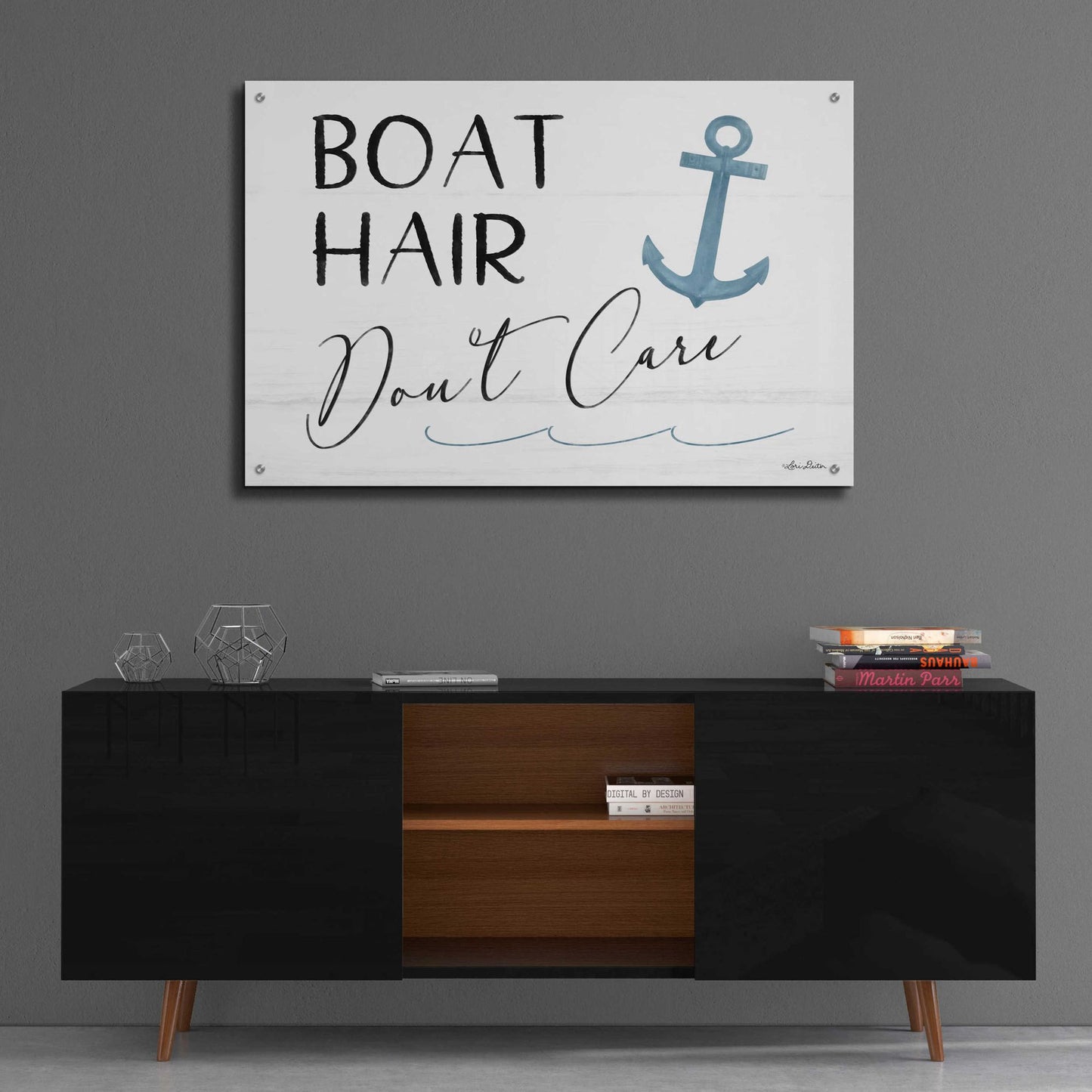 Epic Art 'Boat Hair, Don't Care' by Lori Deiter Acrylic Glass Wall Art,36x24