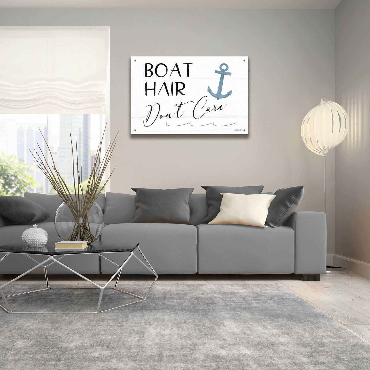 Epic Art 'Boat Hair, Don't Care' by Lori Deiter Acrylic Glass Wall Art,36x24