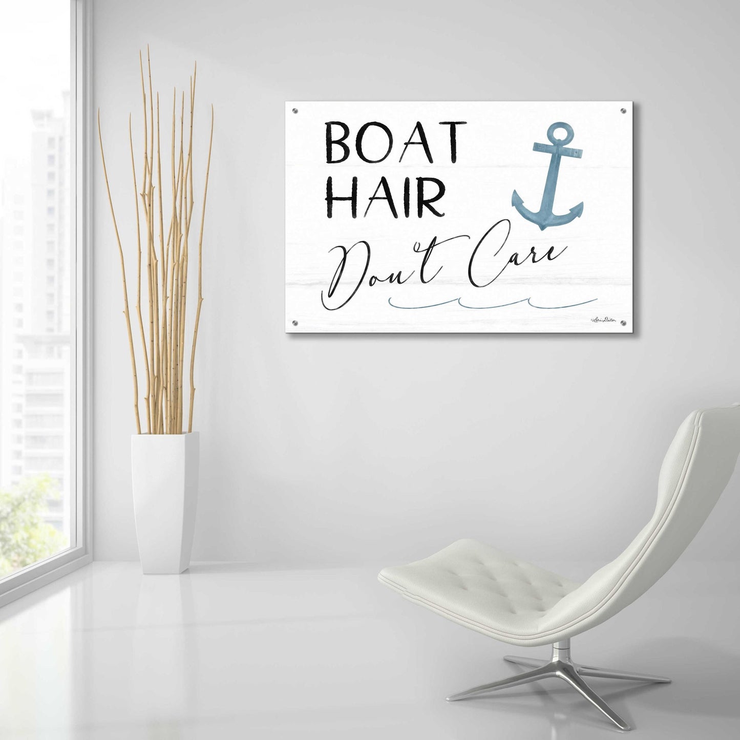 Epic Art 'Boat Hair, Don't Care' by Lori Deiter Acrylic Glass Wall Art,36x24