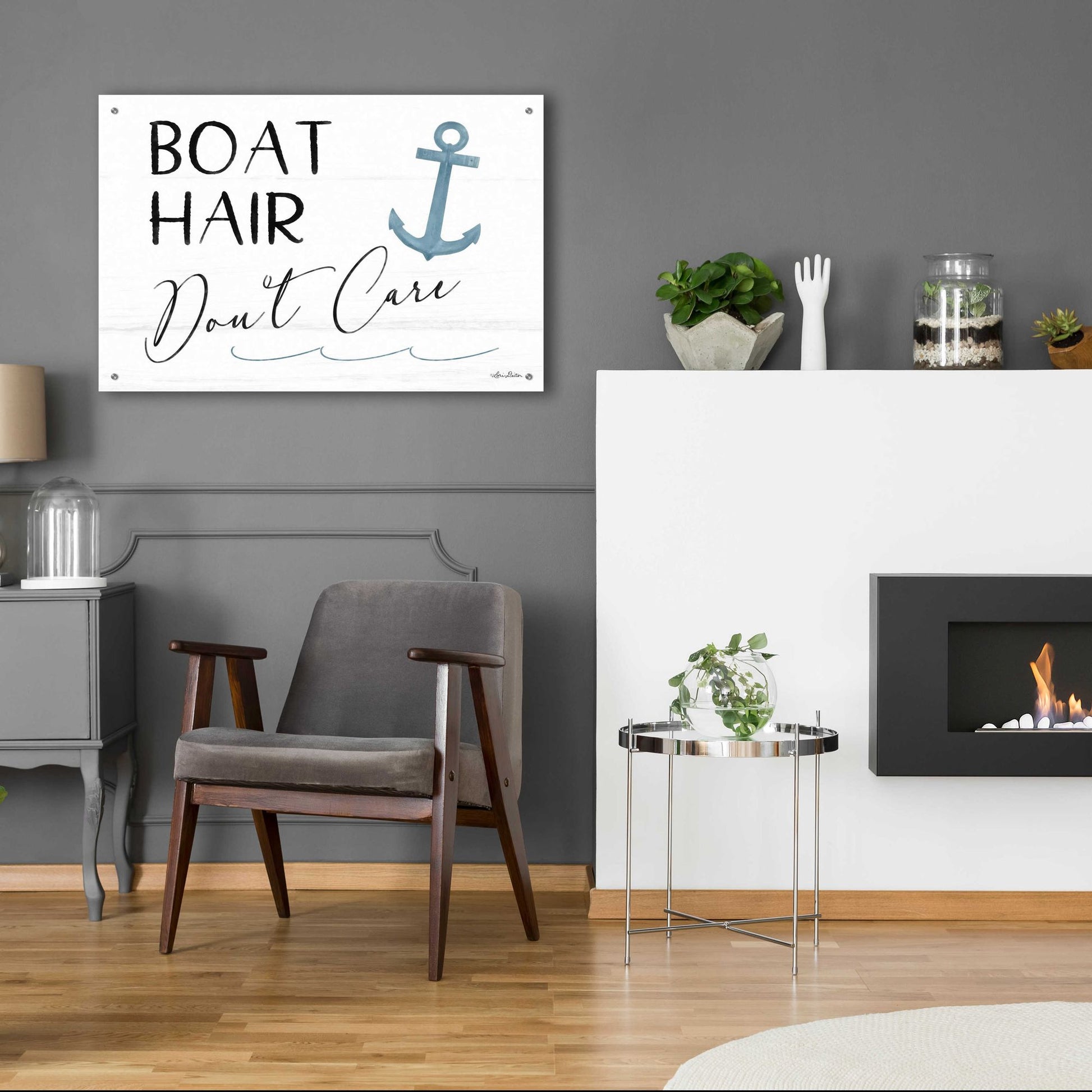 Epic Art 'Boat Hair, Don't Care' by Lori Deiter Acrylic Glass Wall Art,36x24