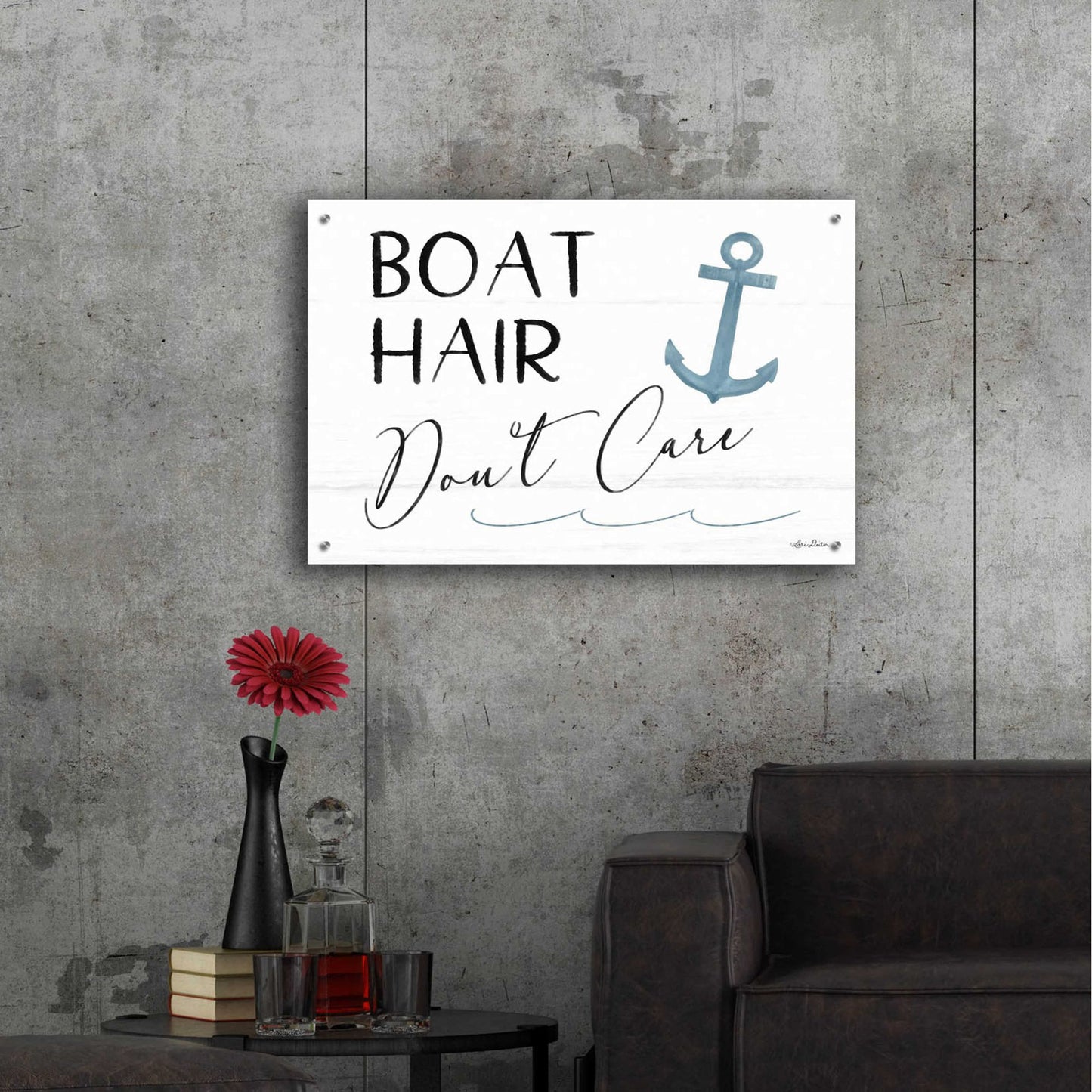 Epic Art 'Boat Hair, Don't Care' by Lori Deiter Acrylic Glass Wall Art,36x24