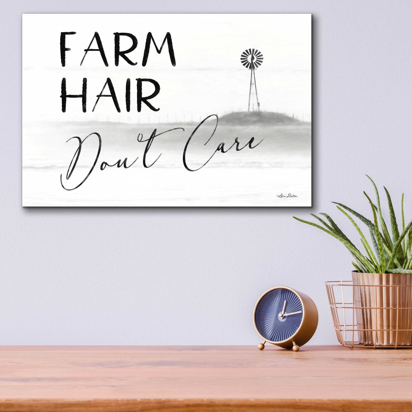 Epic Art 'Farm Hair, Don't Care' by Lori Deiter Acrylic Glass Wall Art,16x12