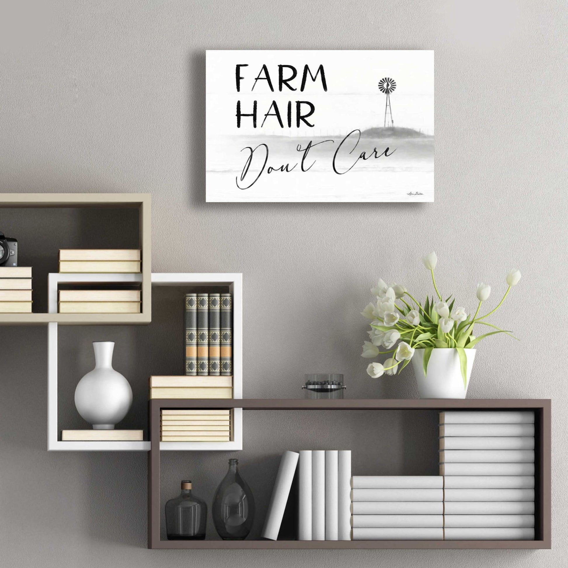 Epic Art 'Farm Hair, Don't Care' by Lori Deiter Acrylic Glass Wall Art,24x16