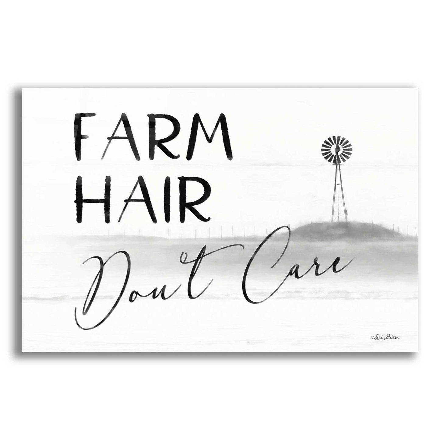 Epic Art 'Farm Hair, Don't Care' by Lori Deiter Acrylic Glass Wall Art,24x16