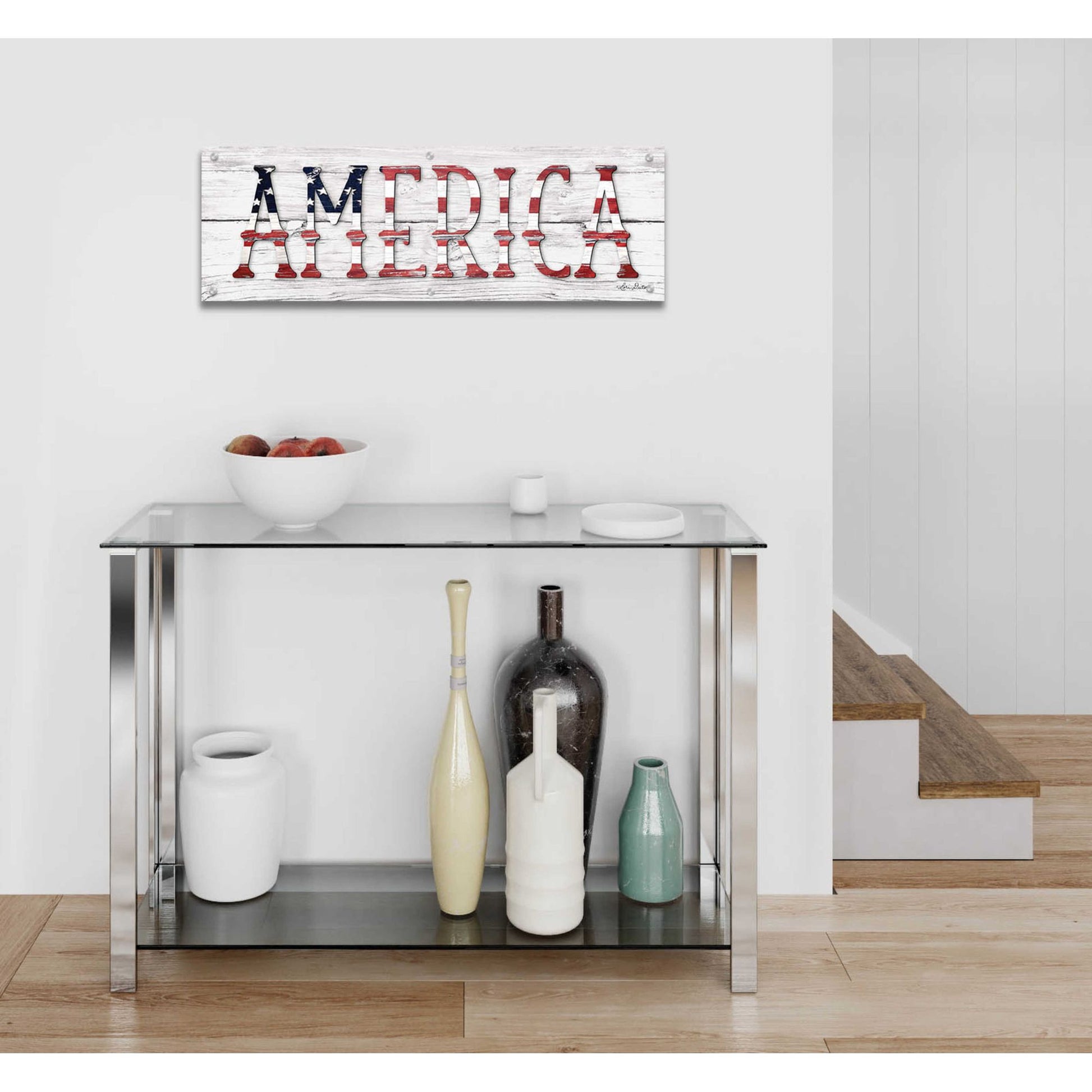 Epic Art 'America' by Lori Deiter Acrylic Glass Wall Art,36x12