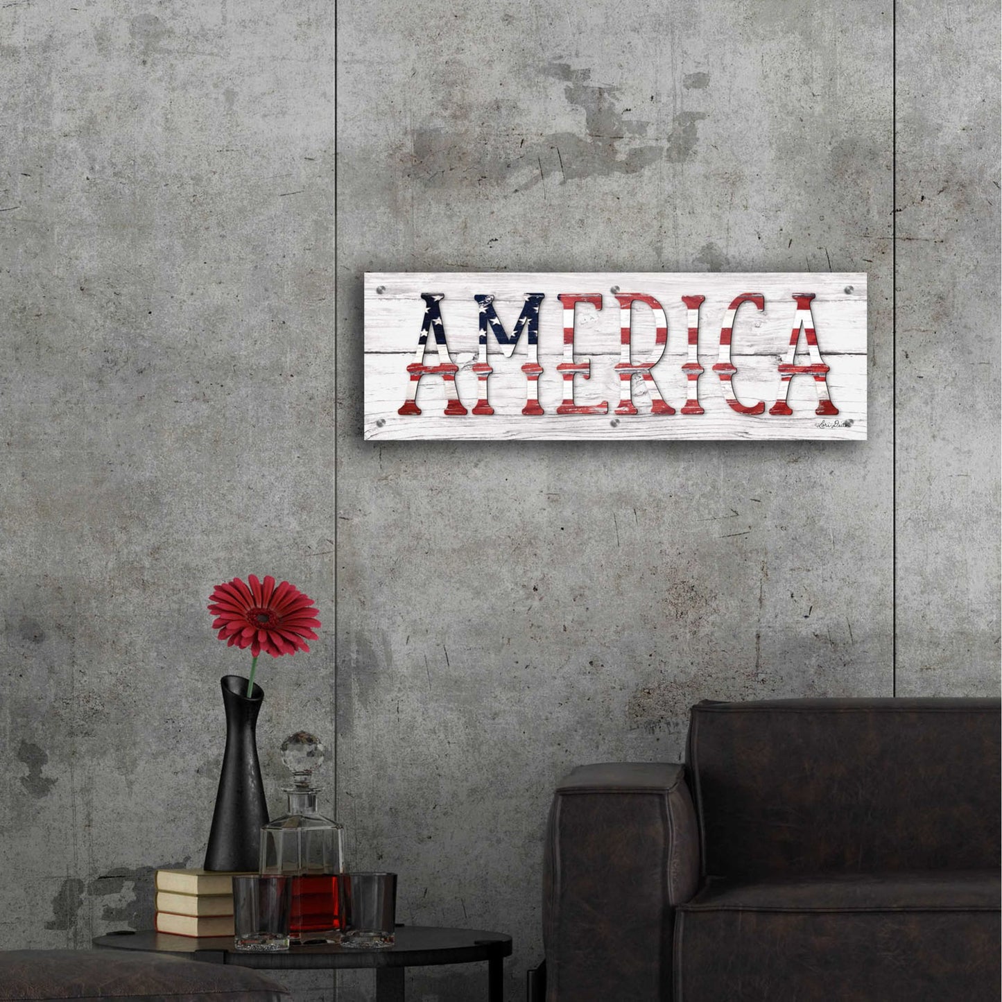 Epic Art 'America' by Lori Deiter Acrylic Glass Wall Art,36x12