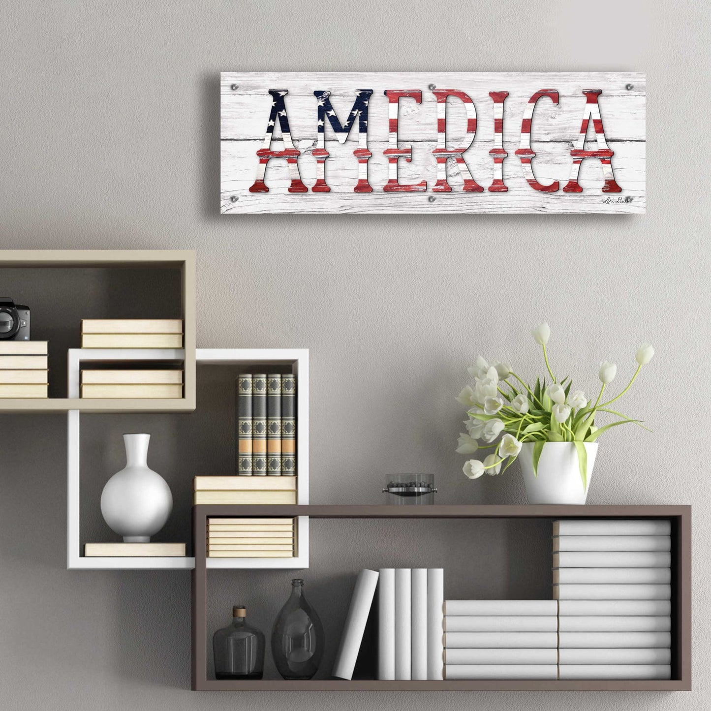 Epic Art 'America' by Lori Deiter Acrylic Glass Wall Art,36x12