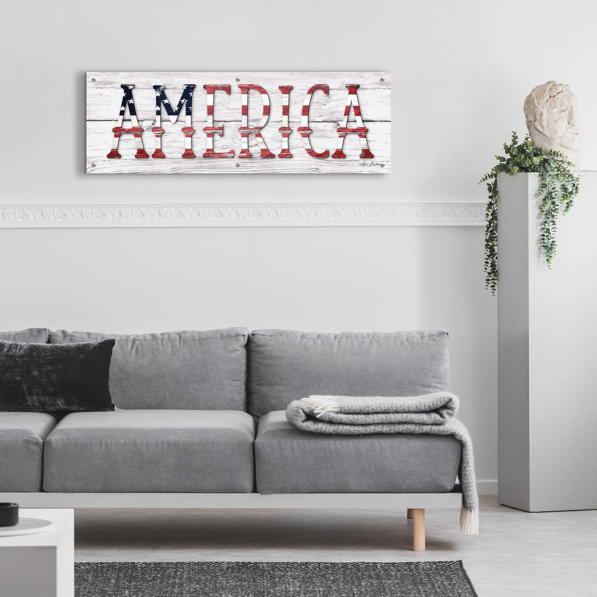 Epic Art 'America' by Lori Deiter Acrylic Glass Wall Art,48x16