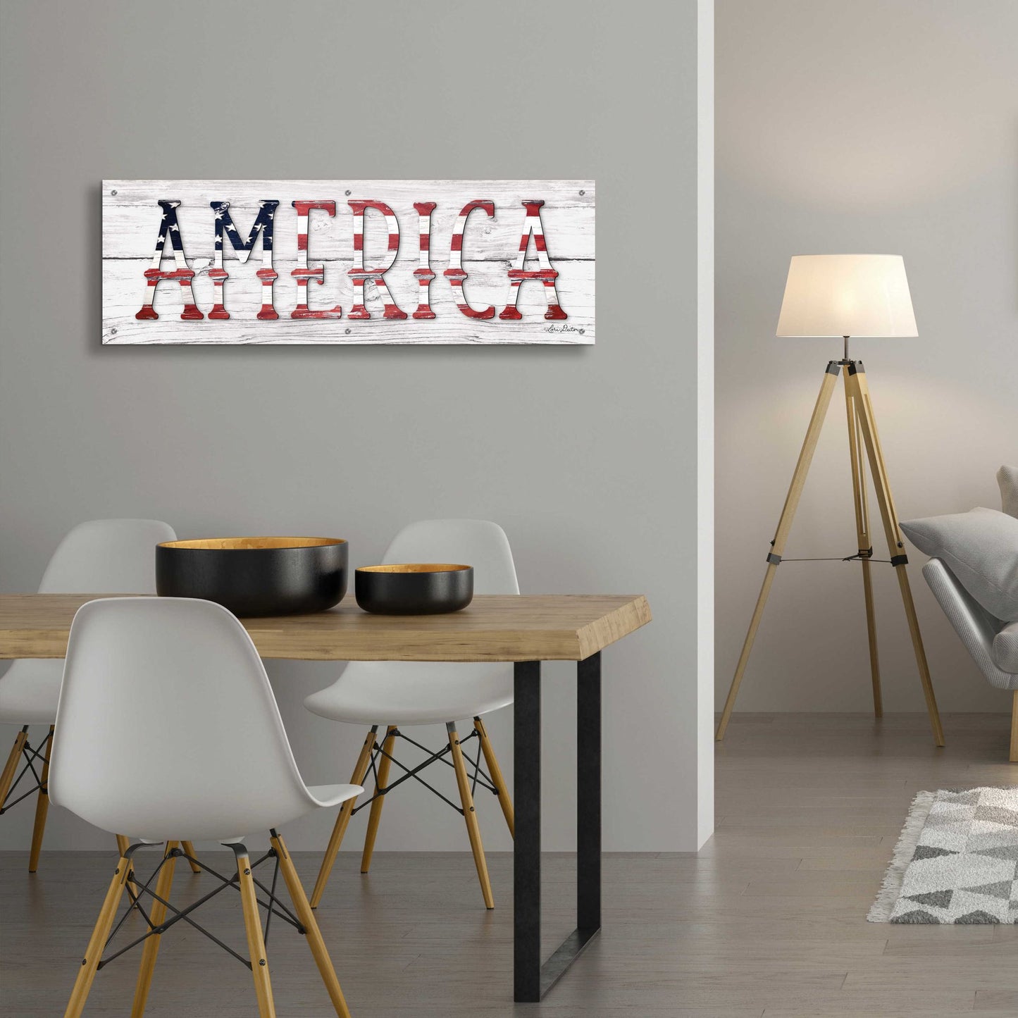 Epic Art 'America' by Lori Deiter Acrylic Glass Wall Art,48x16