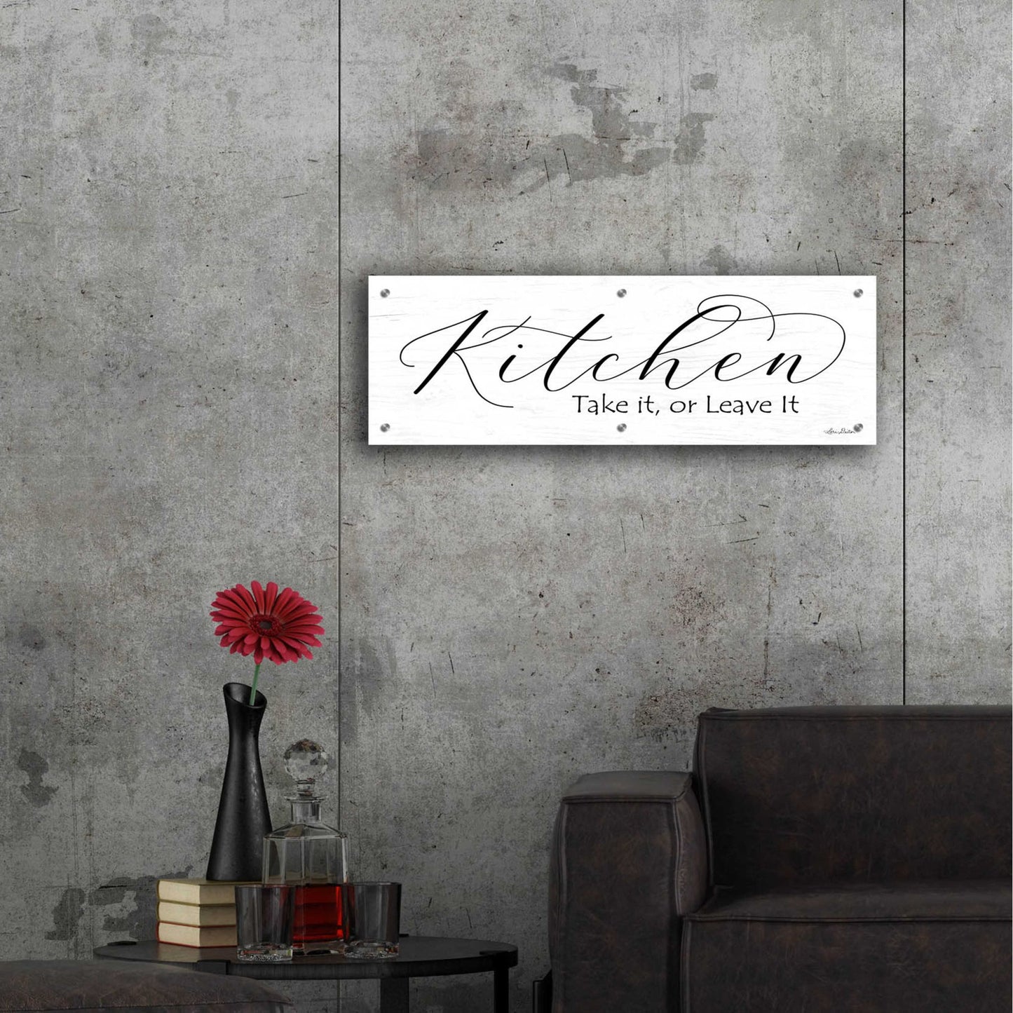 Epic Art 'Kitchen - Take It or Leave It' by Lori Deiter Acrylic Glass Wall Art,36x12