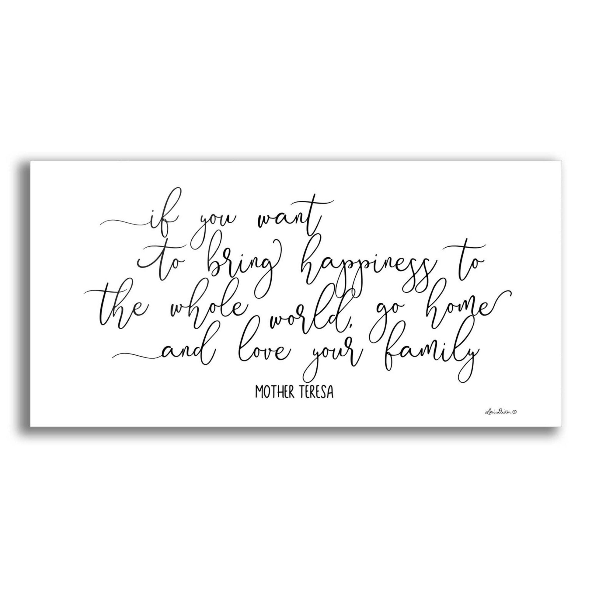 Epic Art 'Love Your Family' by Lori Deiter Acrylic Glass Wall Art,2:1