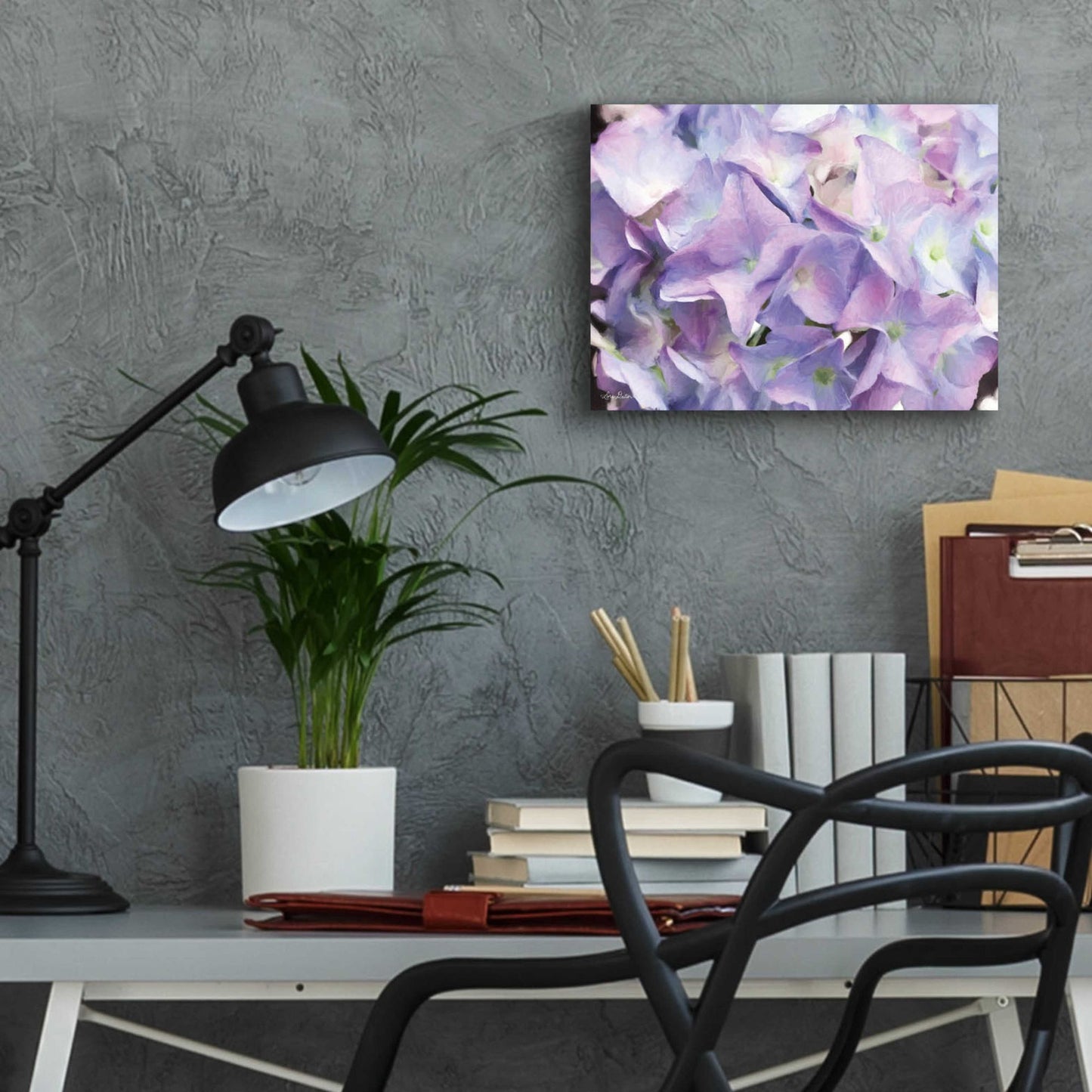 Epic Art 'Violet Hydrangeas' by Lori Deiter Acrylic Glass Wall Art,16x12