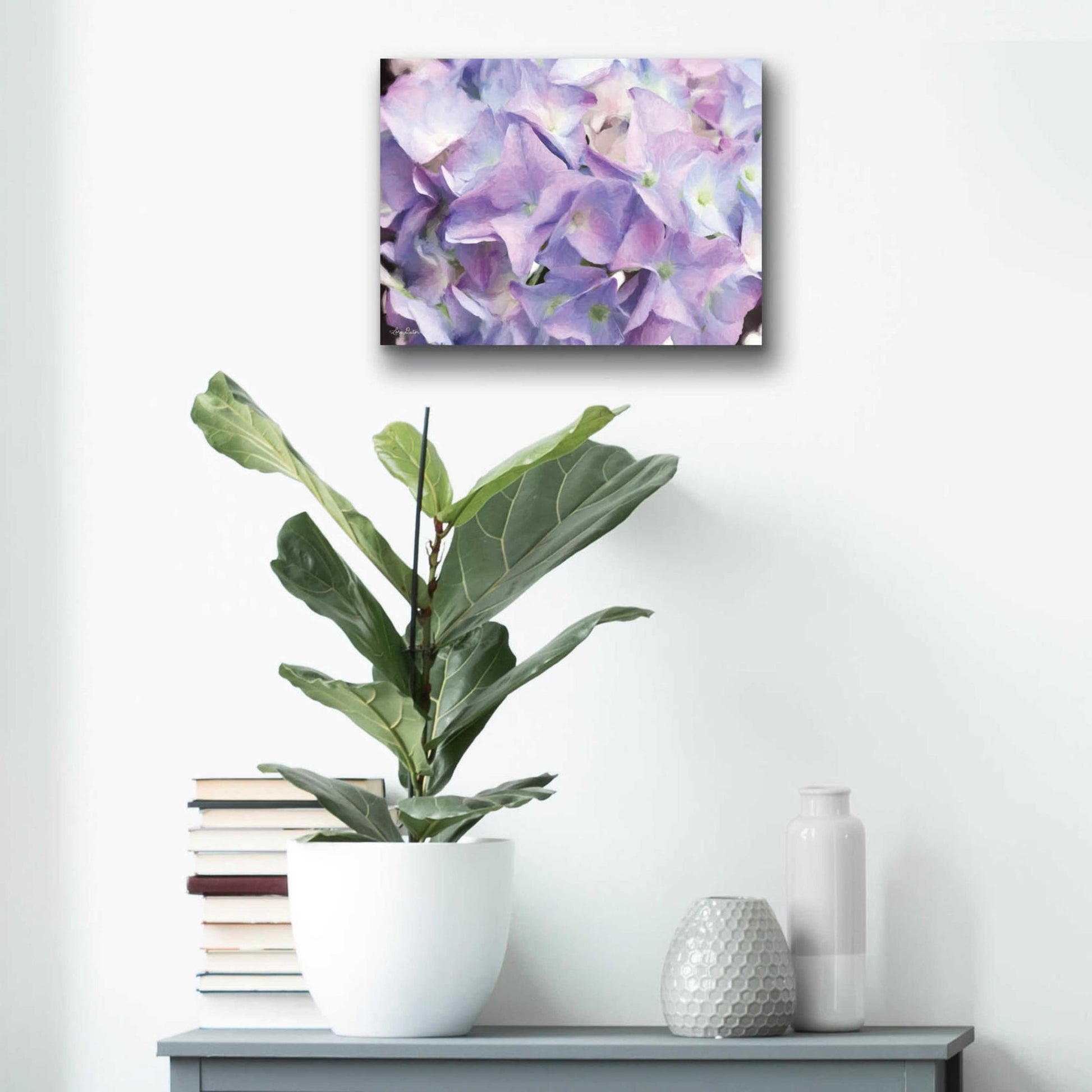 Epic Art 'Violet Hydrangeas' by Lori Deiter Acrylic Glass Wall Art,16x12