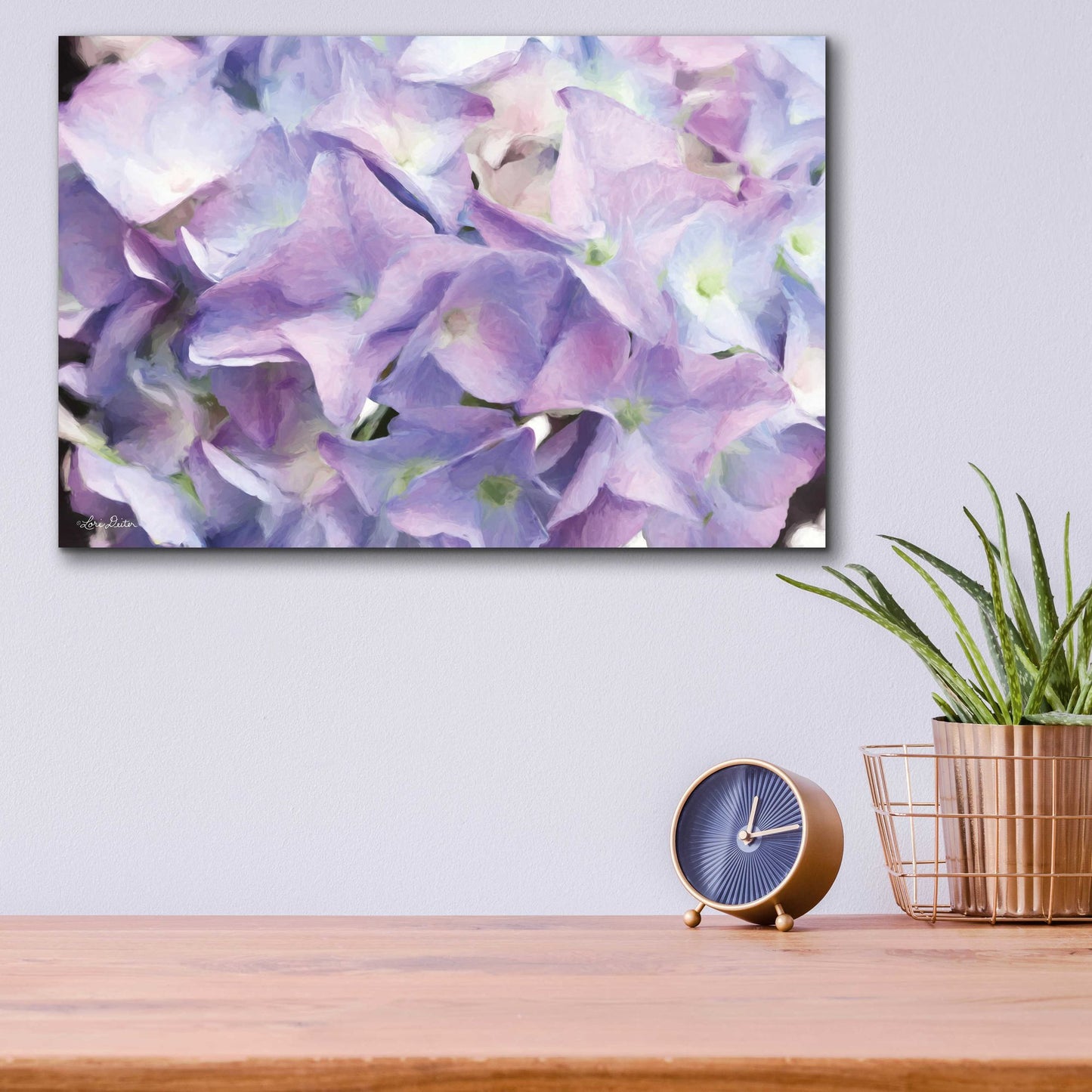 Epic Art 'Violet Hydrangeas' by Lori Deiter Acrylic Glass Wall Art,16x12