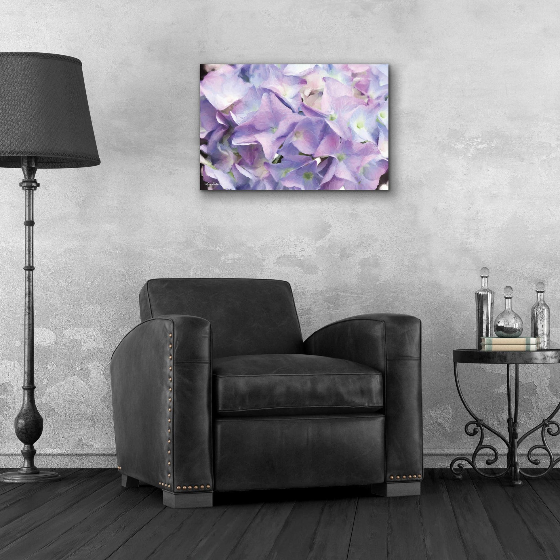 Epic Art 'Violet Hydrangeas' by Lori Deiter Acrylic Glass Wall Art,24x16