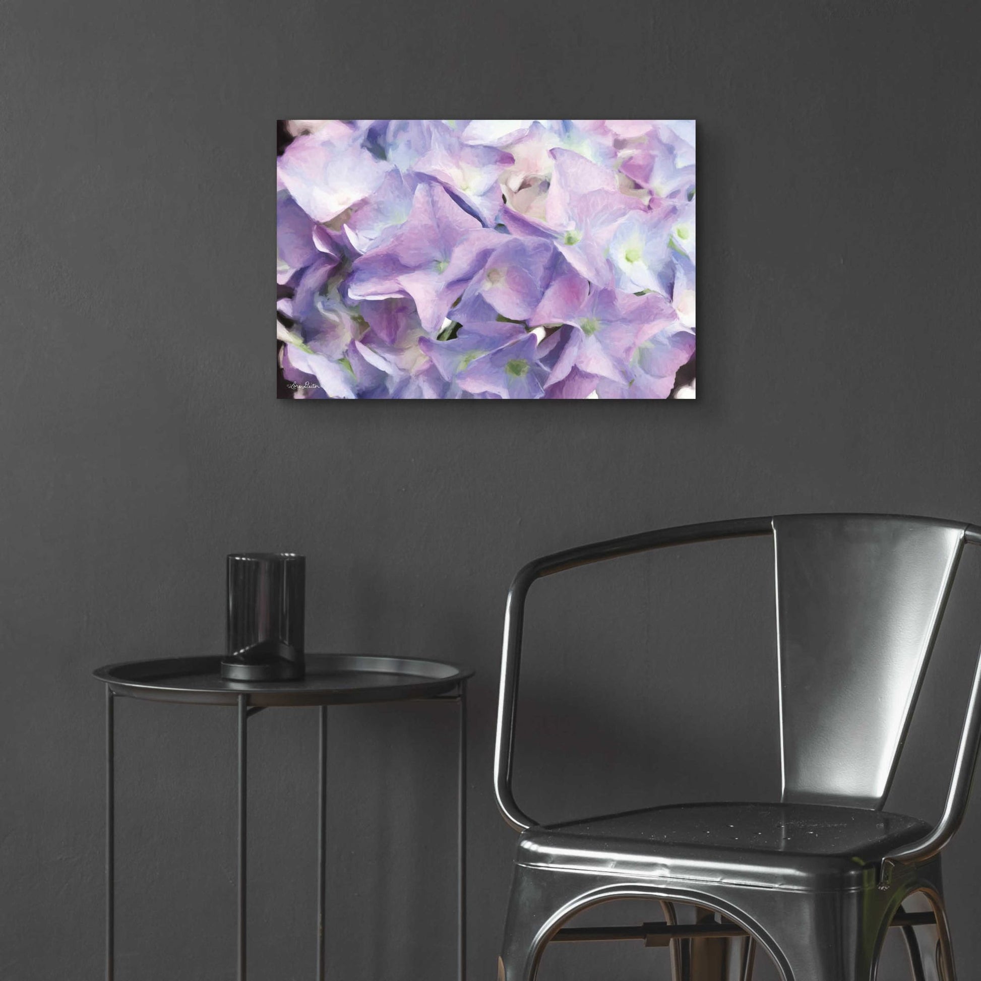 Epic Art 'Violet Hydrangeas' by Lori Deiter Acrylic Glass Wall Art,24x16