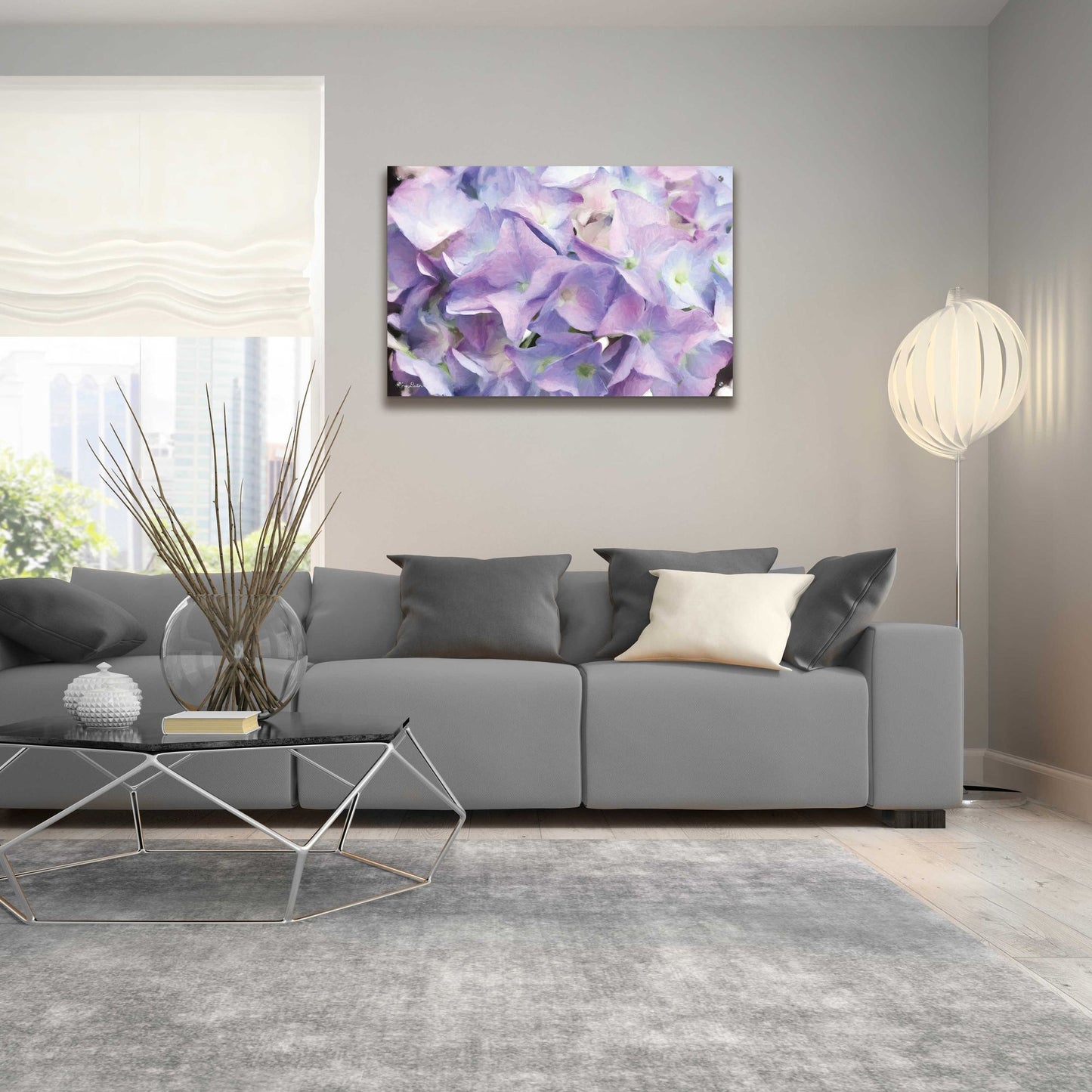 Epic Art 'Violet Hydrangeas' by Lori Deiter Acrylic Glass Wall Art,36x24