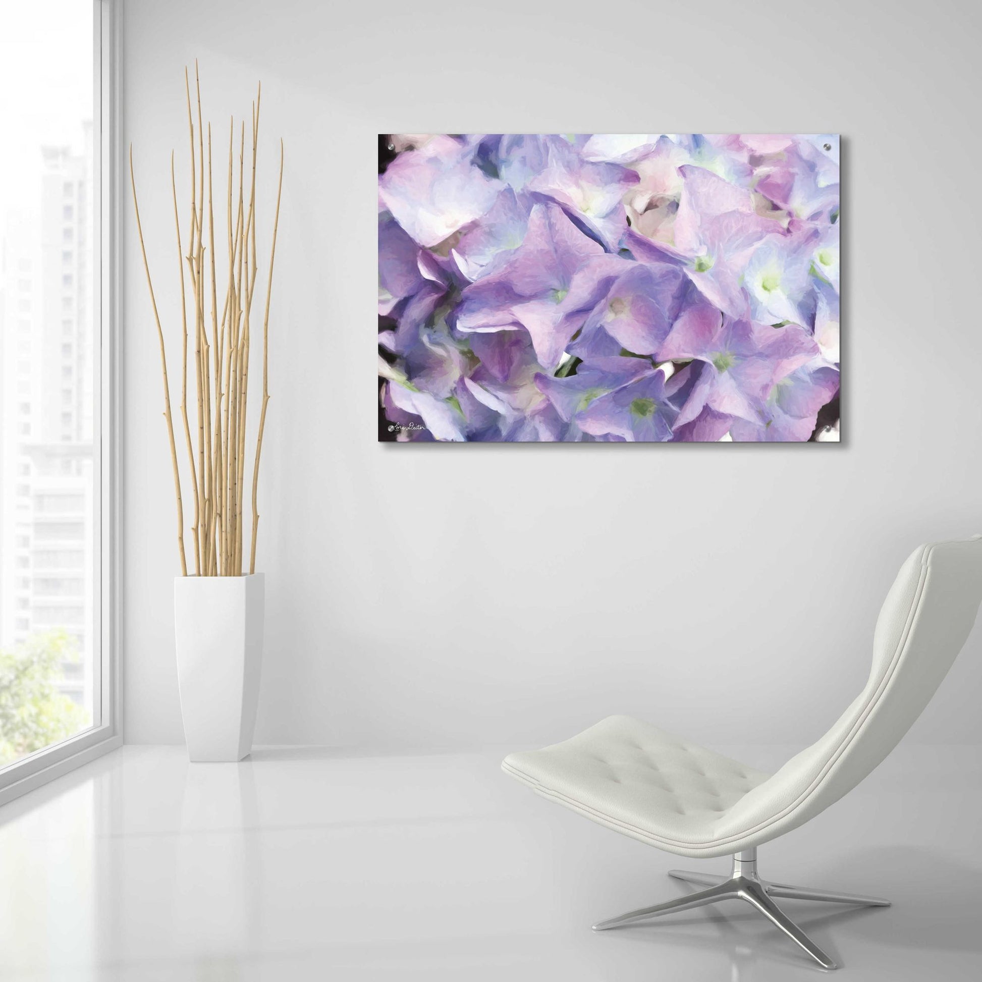 Epic Art 'Violet Hydrangeas' by Lori Deiter Acrylic Glass Wall Art,36x24