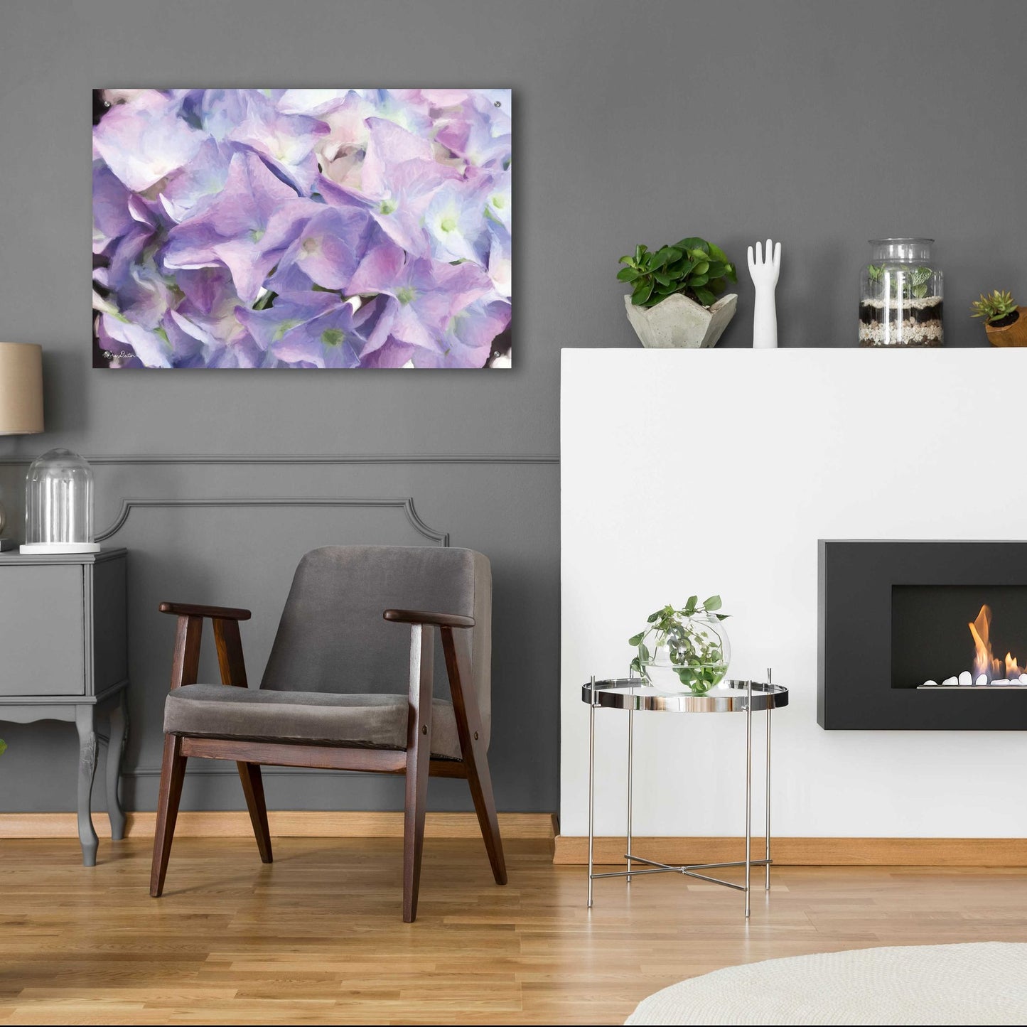 Epic Art 'Violet Hydrangeas' by Lori Deiter Acrylic Glass Wall Art,36x24