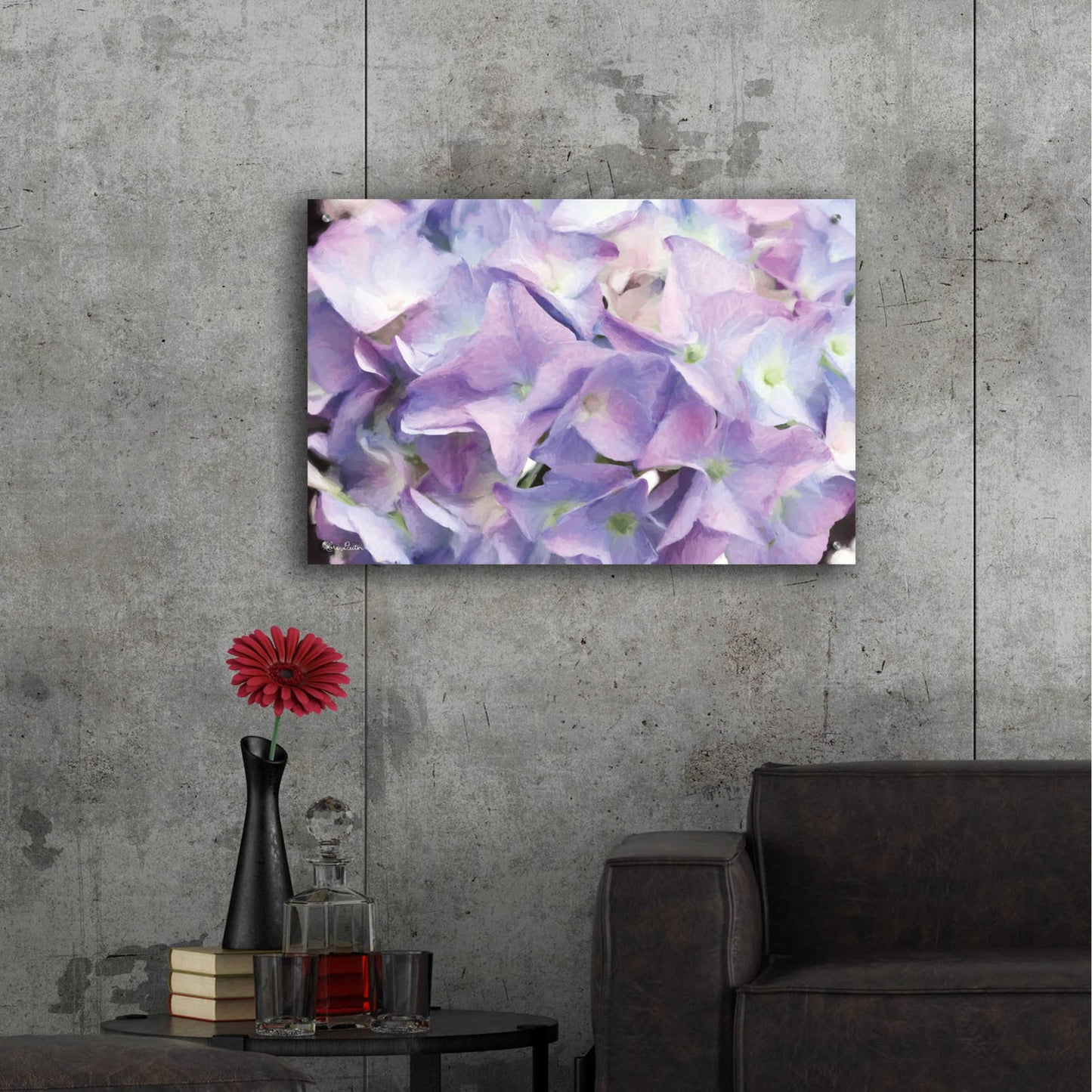 Epic Art 'Violet Hydrangeas' by Lori Deiter Acrylic Glass Wall Art,36x24