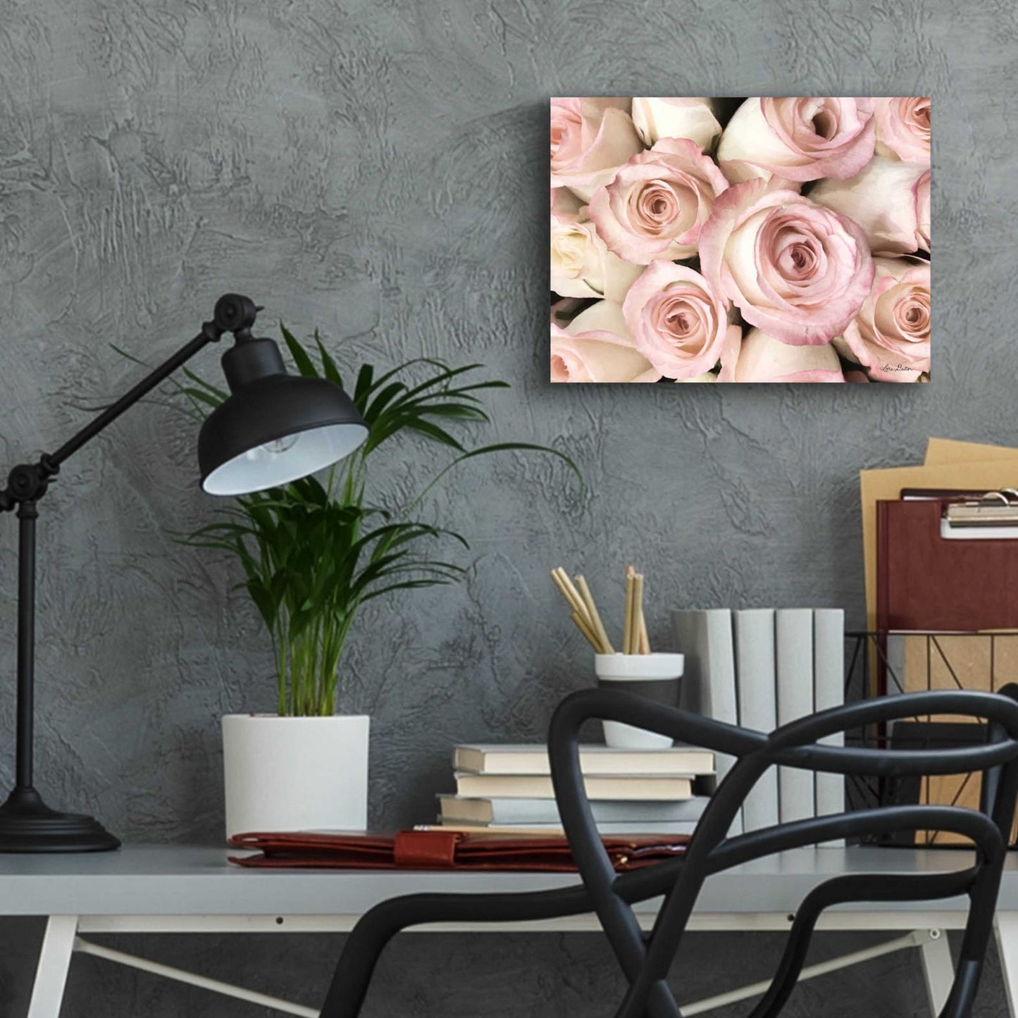 Epic Art 'Top View - Pink Roses' by Lori Deiter Acrylic Glass Wall Art,16x12